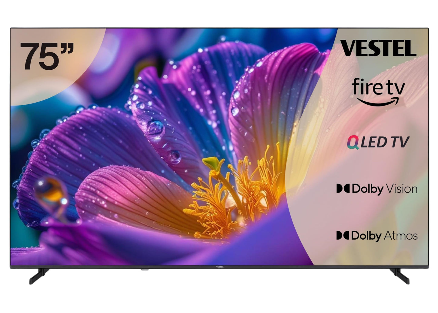 Vestel Fernseher 50 Zoll Smart TV Powered by TiVo, 4K UHD Fernseher mit Dolby Vision HDR, Dolby Atmos und integriertem Triple-Tuner, LED TV 50UT9740 schwarz