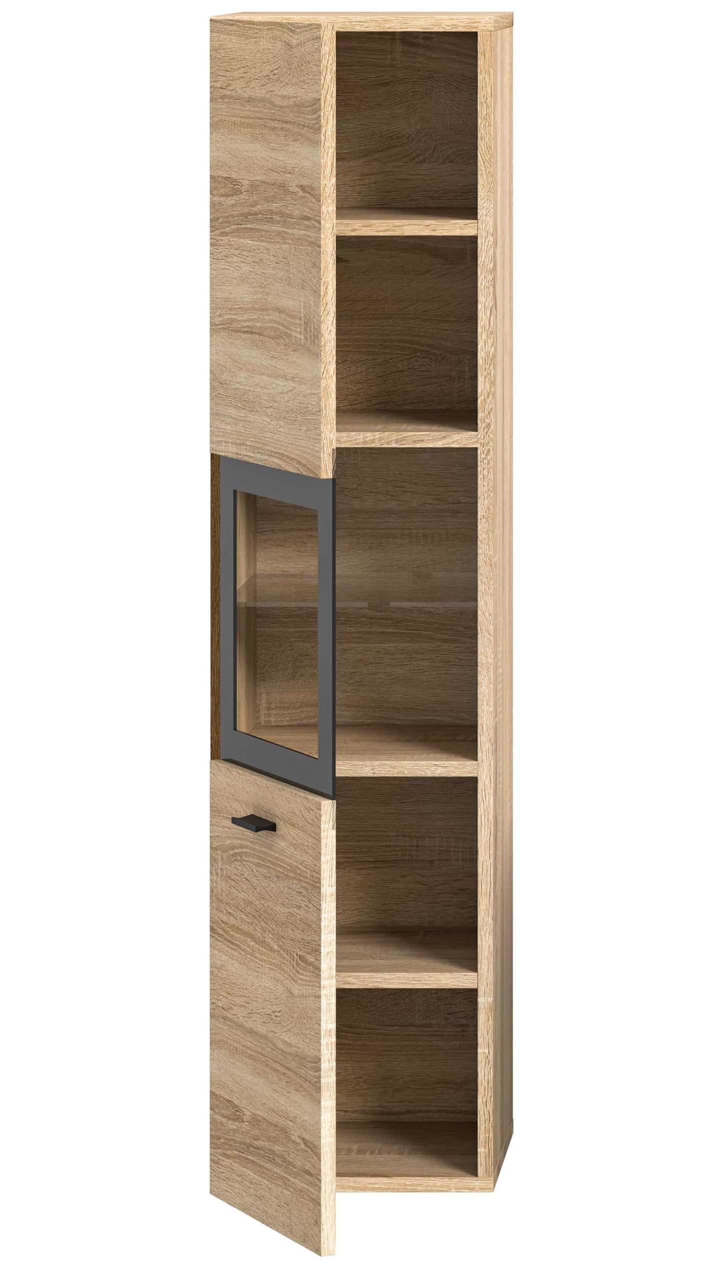 Boston Bathroom Cabinet, Standing Wall Cabinet, Hanging Cabinet, Wall Cabinet, Sonoma Oak Wood, Approx. 30 x 80 x 29 cm, Floor Standing/Hanging Mountable