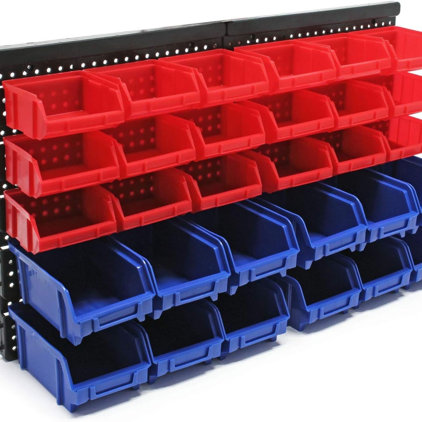 Wiltec Plastic Stacking Boxes, 30 Pieces, 18 Small and 12 Large Boxes, Storage Boxes, Sorting Boxes, Workshop Small Parts Magazine