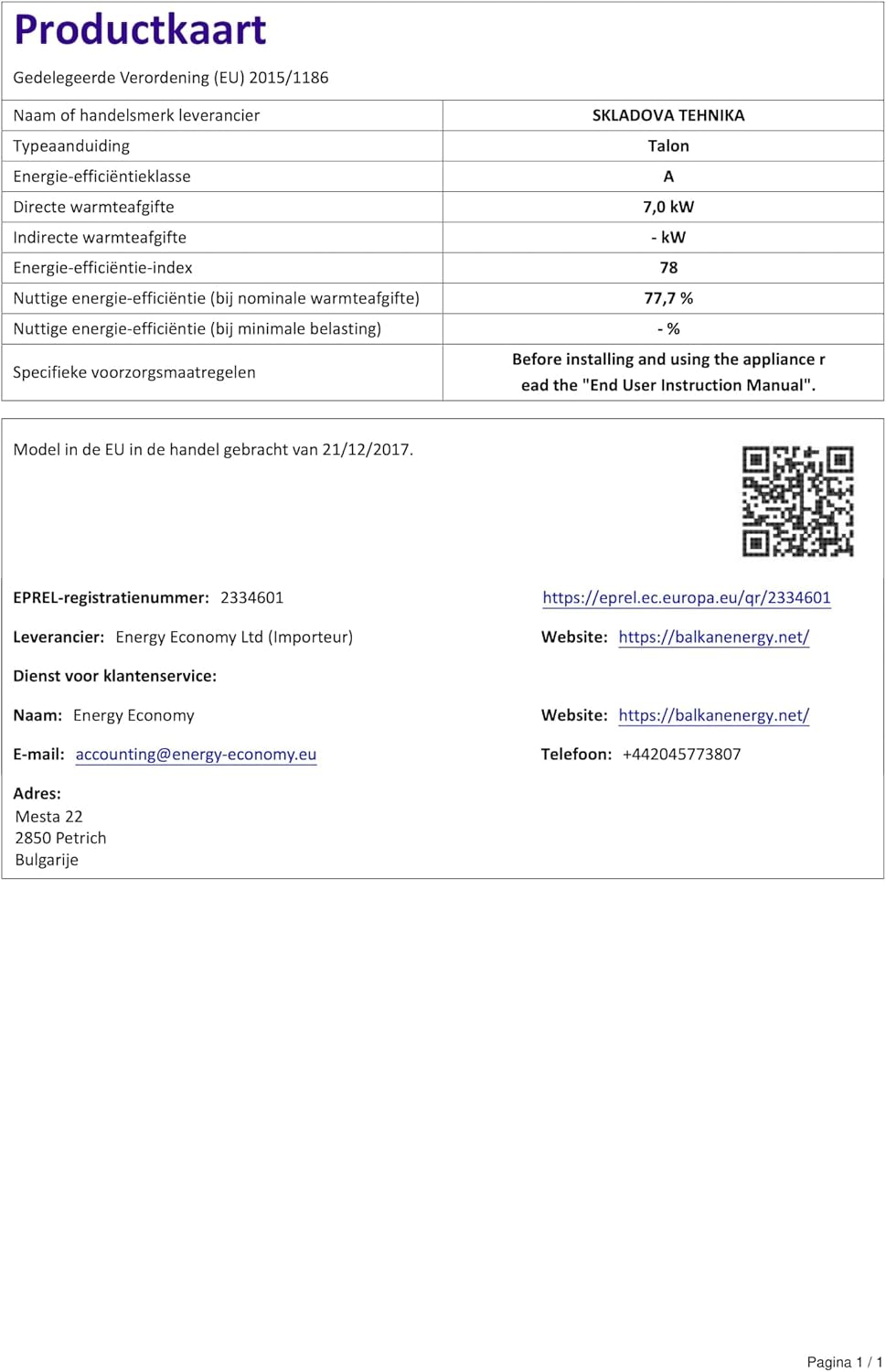 BALKAN ENERGY Talon Wood Stove 7 kW Wood Stove with Wood Compartment Recess