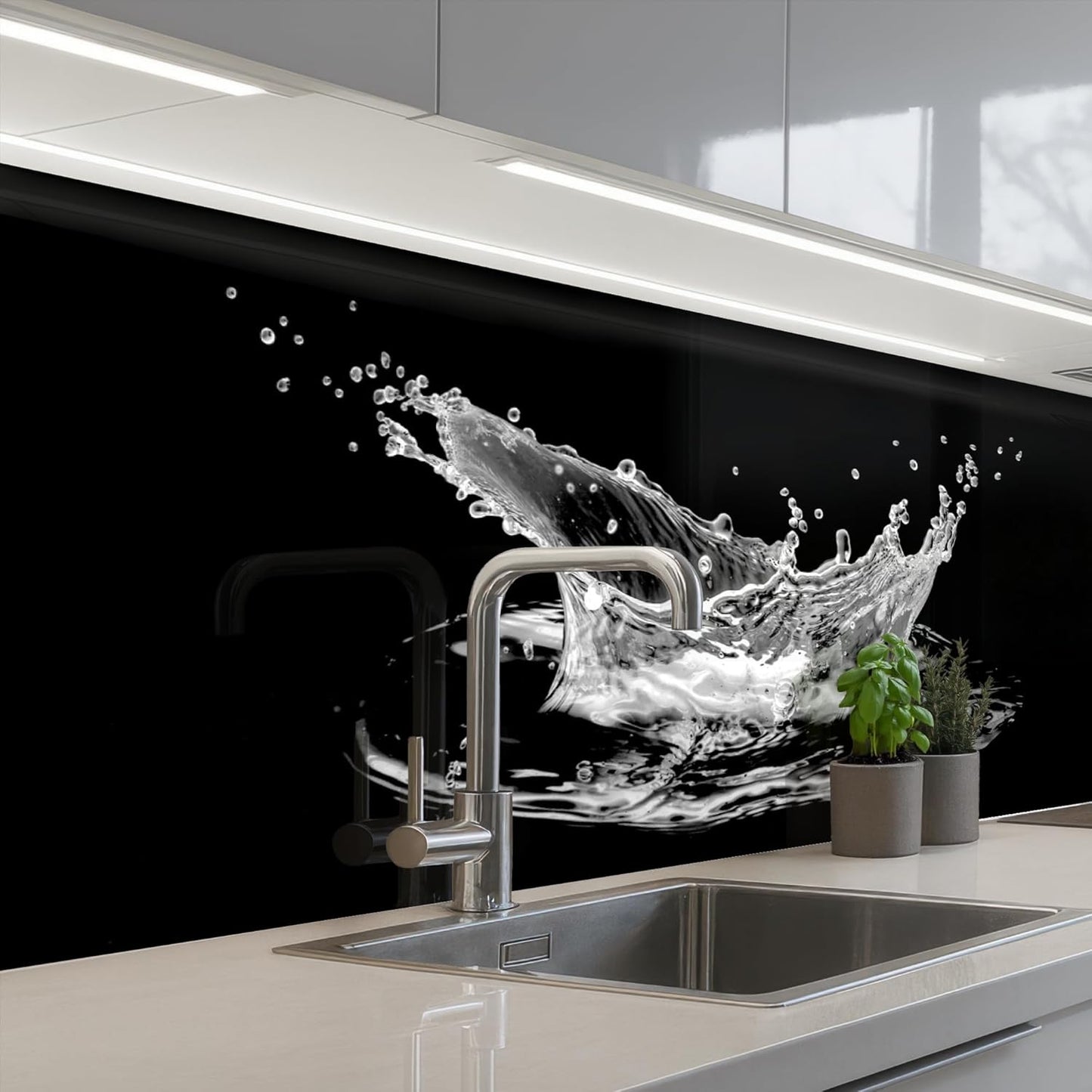 Splash Guard Kitchen Back Wall 60 x 80 cm Kitchen Washable Self-Adhesive Kitchen Wall Kitchen Front Kitchen Back Wall Protection Lavender - Purple - Flowers - Natural