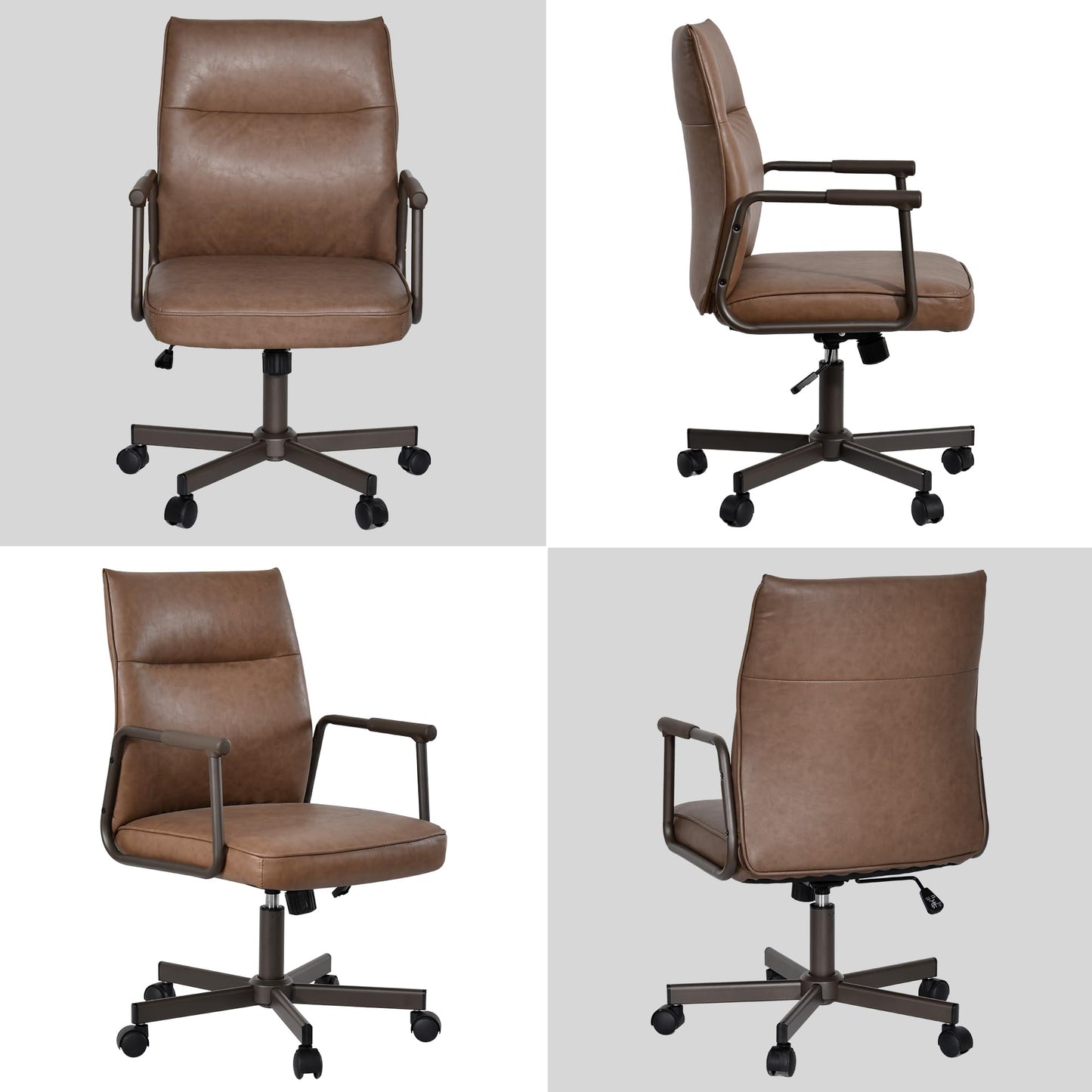 Duhome Bürostuhl Schreibtischstuhl aus Kordsamt, Drehstuhl Schminktisch Stuhl Höhenverstellbar Computerstuhl, Weiß