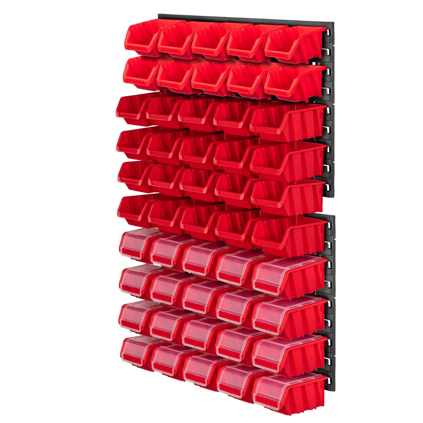 KADAX Workshop Wall Shelf, 58 x 78 cm Storage System Made of Robust Plastic, UV-Resistant Workshop Shelf, Expandable Wall Plates, Shed Rack for Garage (Black, 50 Pieces v2)