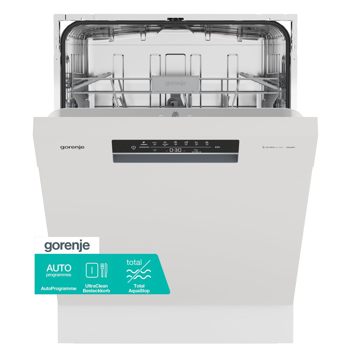 Gorenje GS643C90W Dishwasher/Freestanding/60 Width/16 Place Settings/6 Programmes/TotalDry/Total AquaStop/MultiClack/FlexUse/Intensive Programme/Crystal Glass/Energy Efficiency: C/Dimensions (H x W x