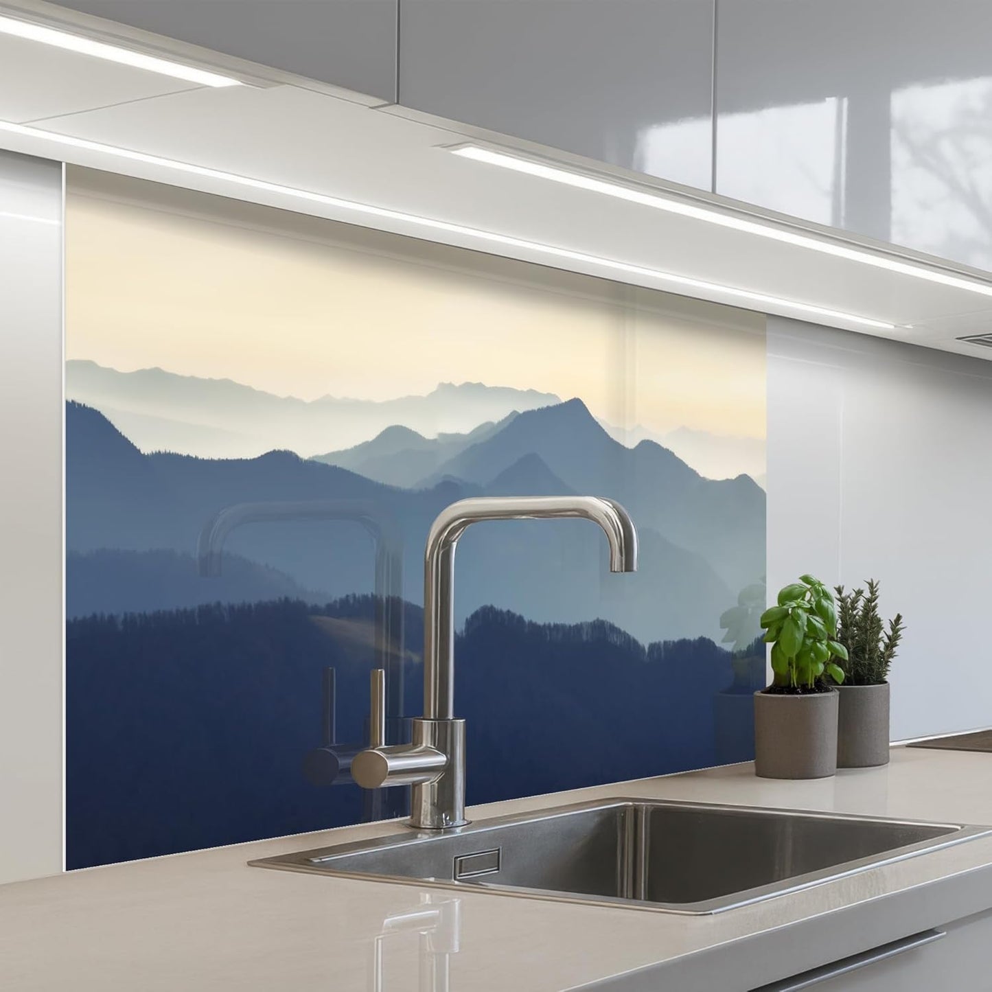 Splash Guard Kitchen Back Wall 60 x 80 cm Kitchen Washable Self-Adhesive Kitchen Wall Kitchen Front Kitchen Back Wall Protection Lavender - Purple - Flowers - Natural