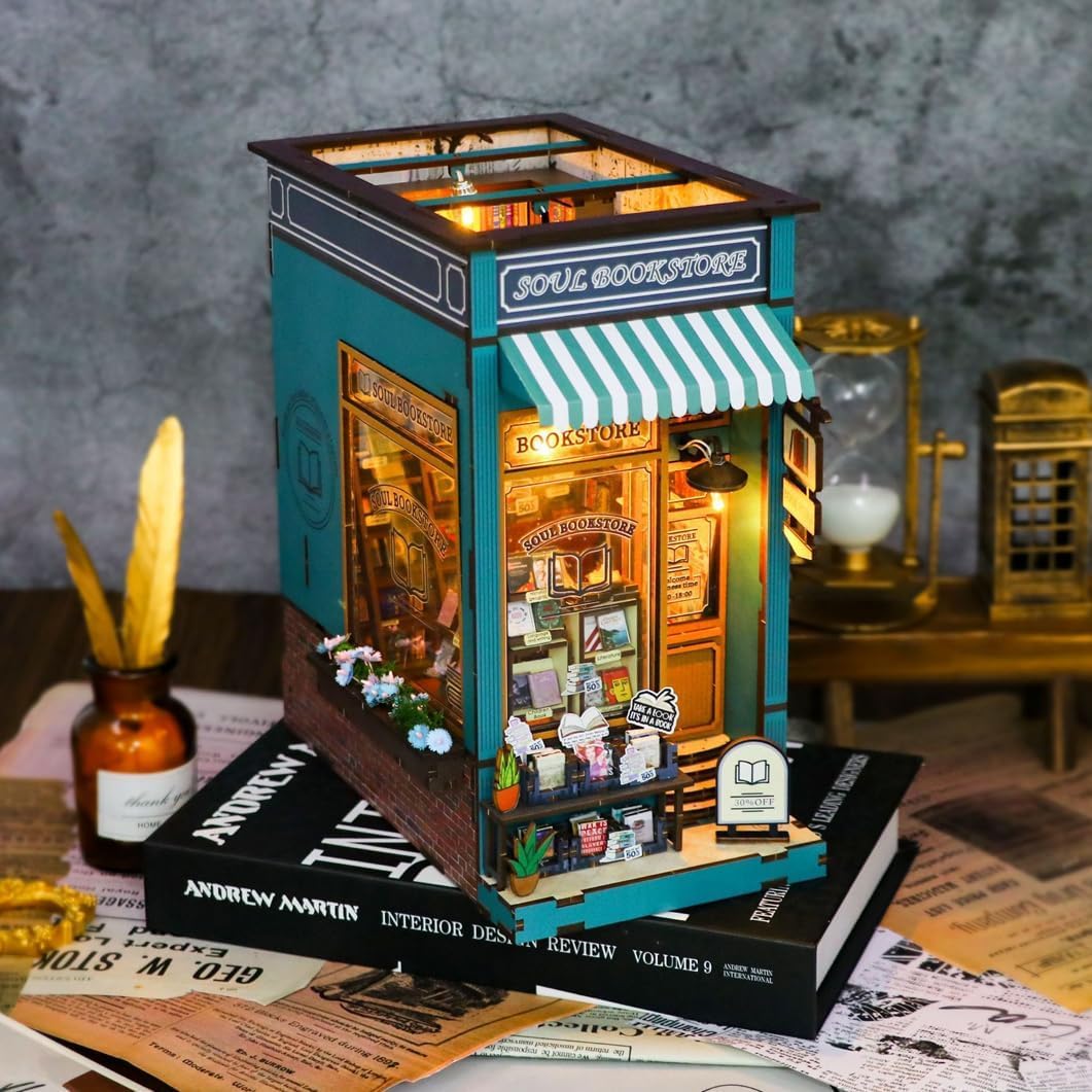 UINOFER DIY Greenhouse Wood, Miniature Garden House Building with Furniture, Creative Construction Kit Adults, Model Kit for Adults and Children - Hanging Garden