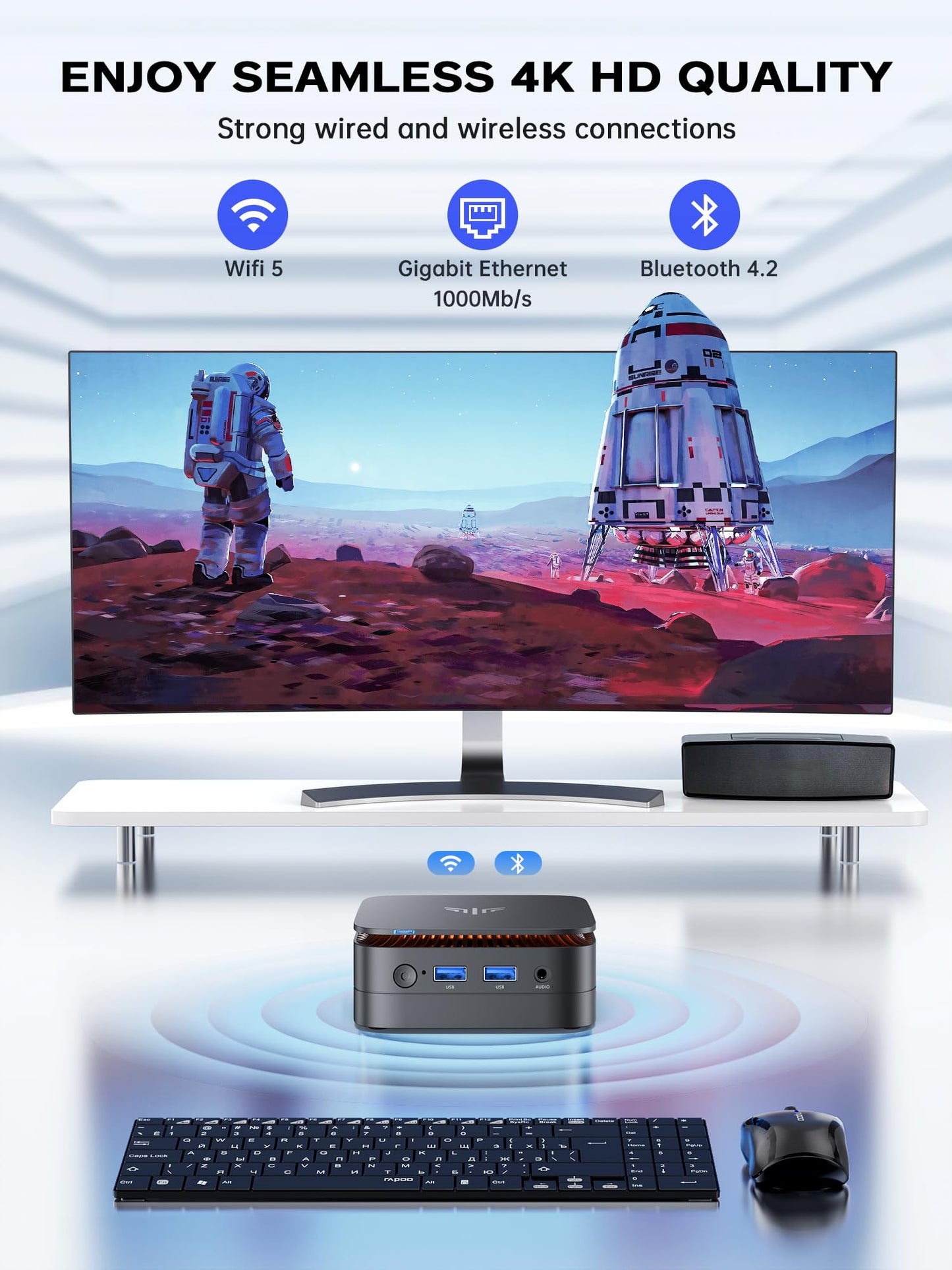 ACEMAGICIAN Alder Lake N95 Mini PC 3.4GHz 16GB DDR4 RAM 512GB M.2 SSD Micro Desktop Computer, 4K UHD HDMI+DP, Dual Band WiFi/BT4.2/Gigabit Ethernet for Business, Home Theater, W11 Pro