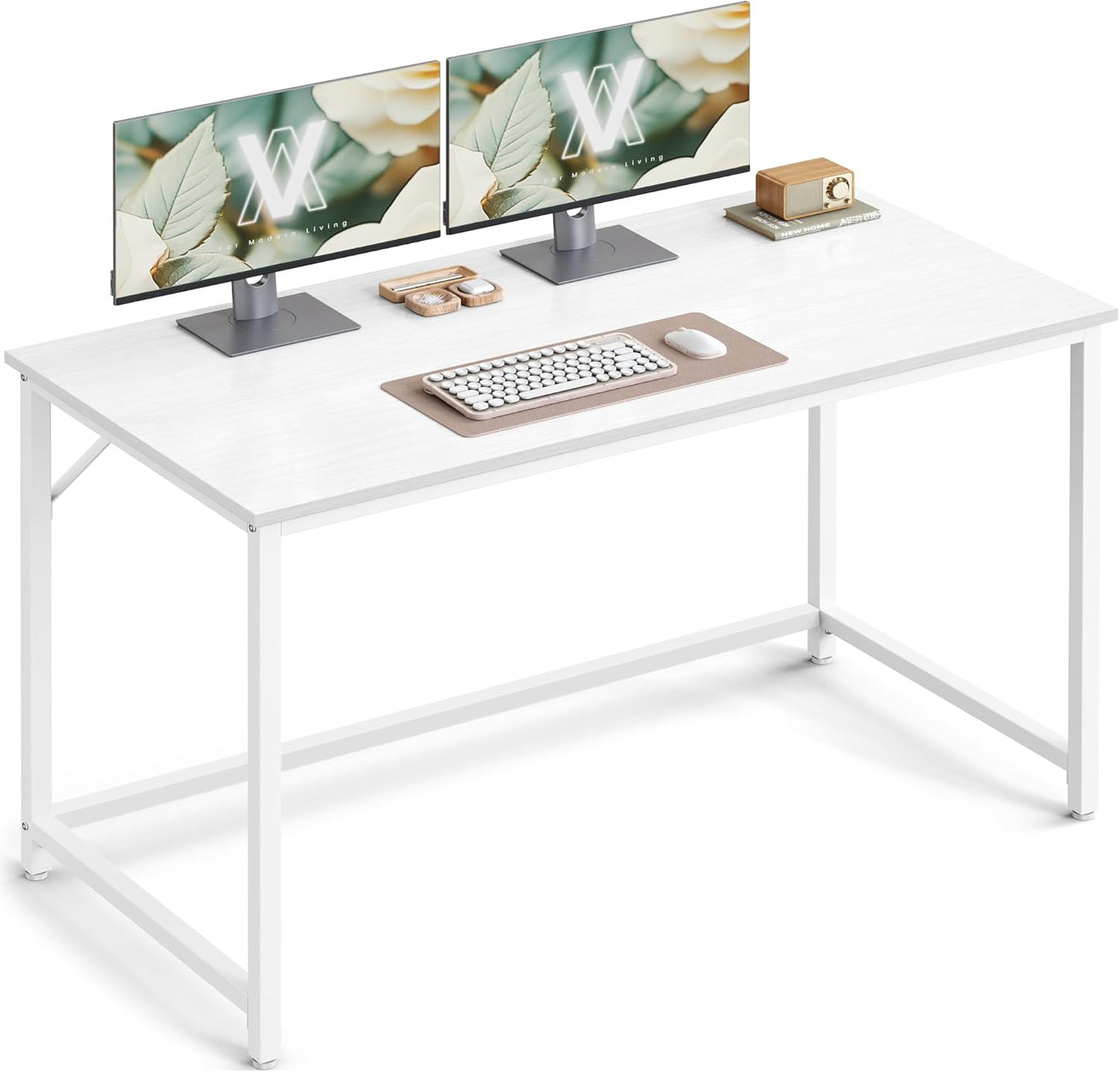 VASAGLE Writing Desk, Computer Desk, Narrow Office Desk, Study, Home Office, Easy Assembly, Steel, Industrial Design, 120 x 60 x 75 cm, Vintage Brown/Black, LWD039B01