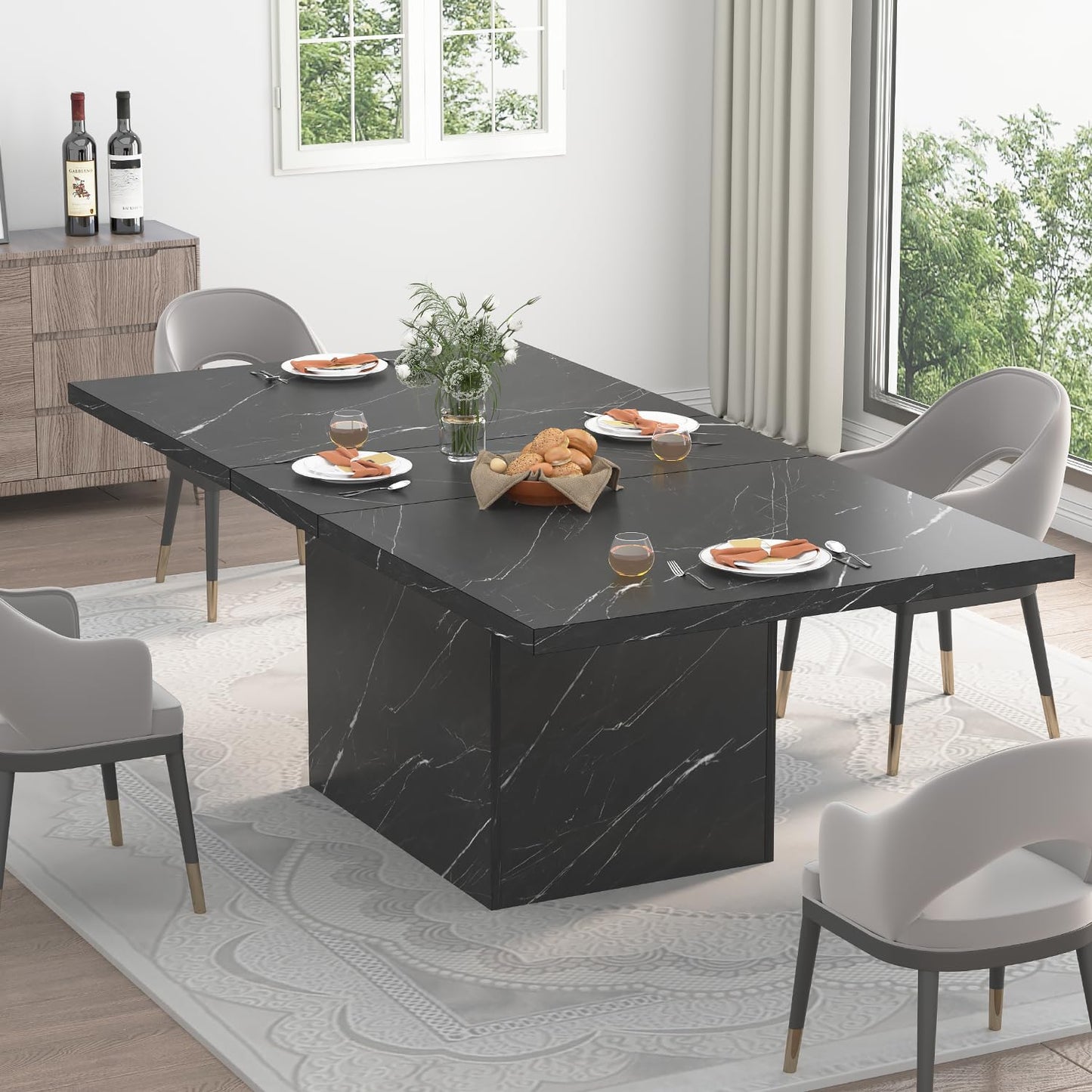 HSH Modern Black Dining Table1