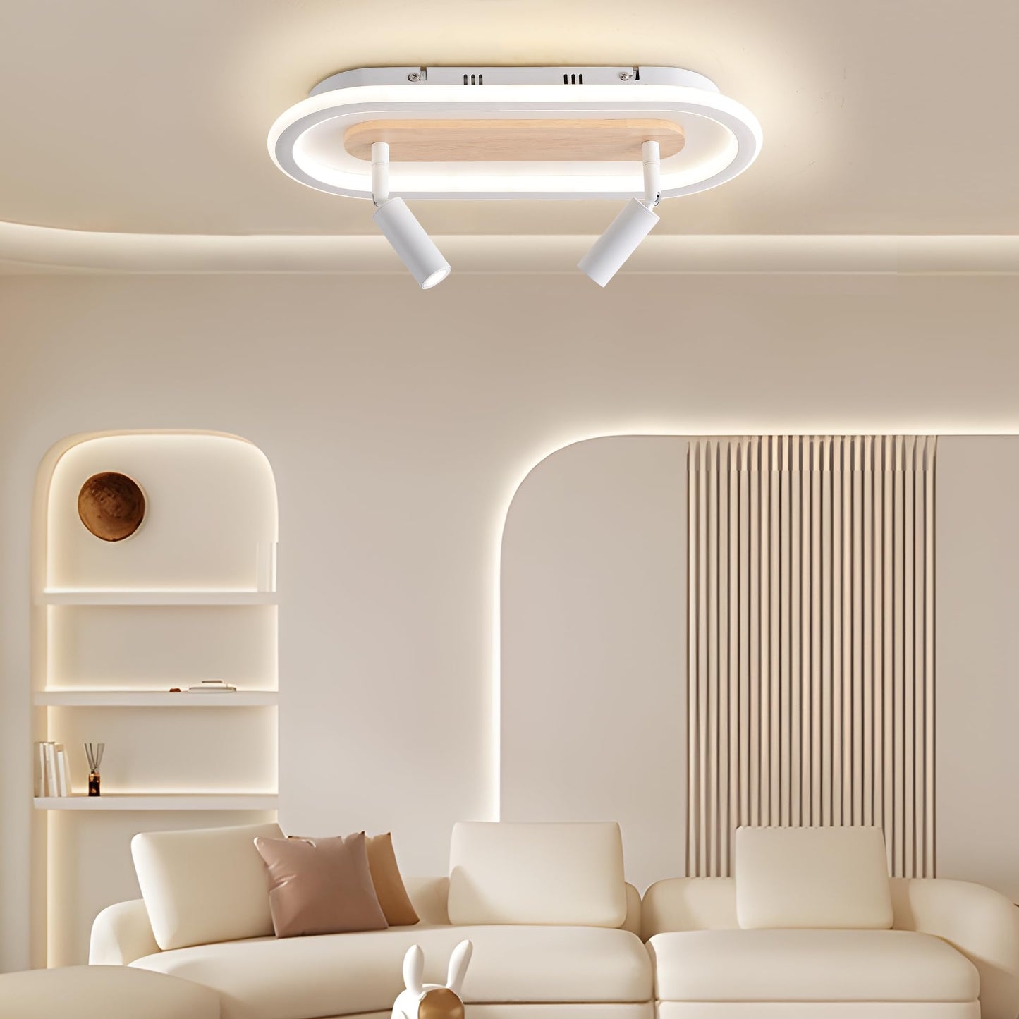 34 cm LED Ceiling Light Bedroom Wooden Children's Room Lamp Ceiling Star Children's Lamp Dimmable Ceiling Lamp for Children Lamp with Remote Control