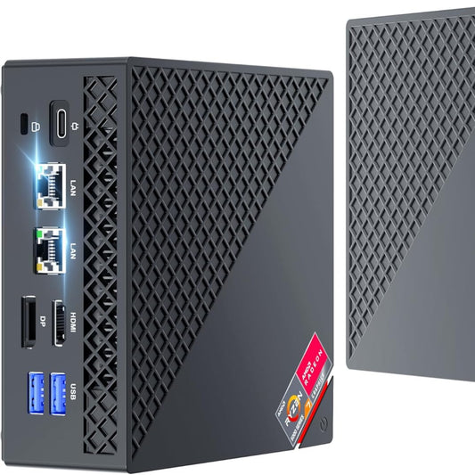 NiPoGi AM06 PRO Mini PC АMD Ryzen 7 7730U (8C/16T, up to 4.5GHz), 16GB DDR4 512GB M.2 SSD Mini Desktop Computer WiFi 6, Dual LAN, DP/HDMI 2.0/Type-C 4K Triple Display Mini PC with VESA for School