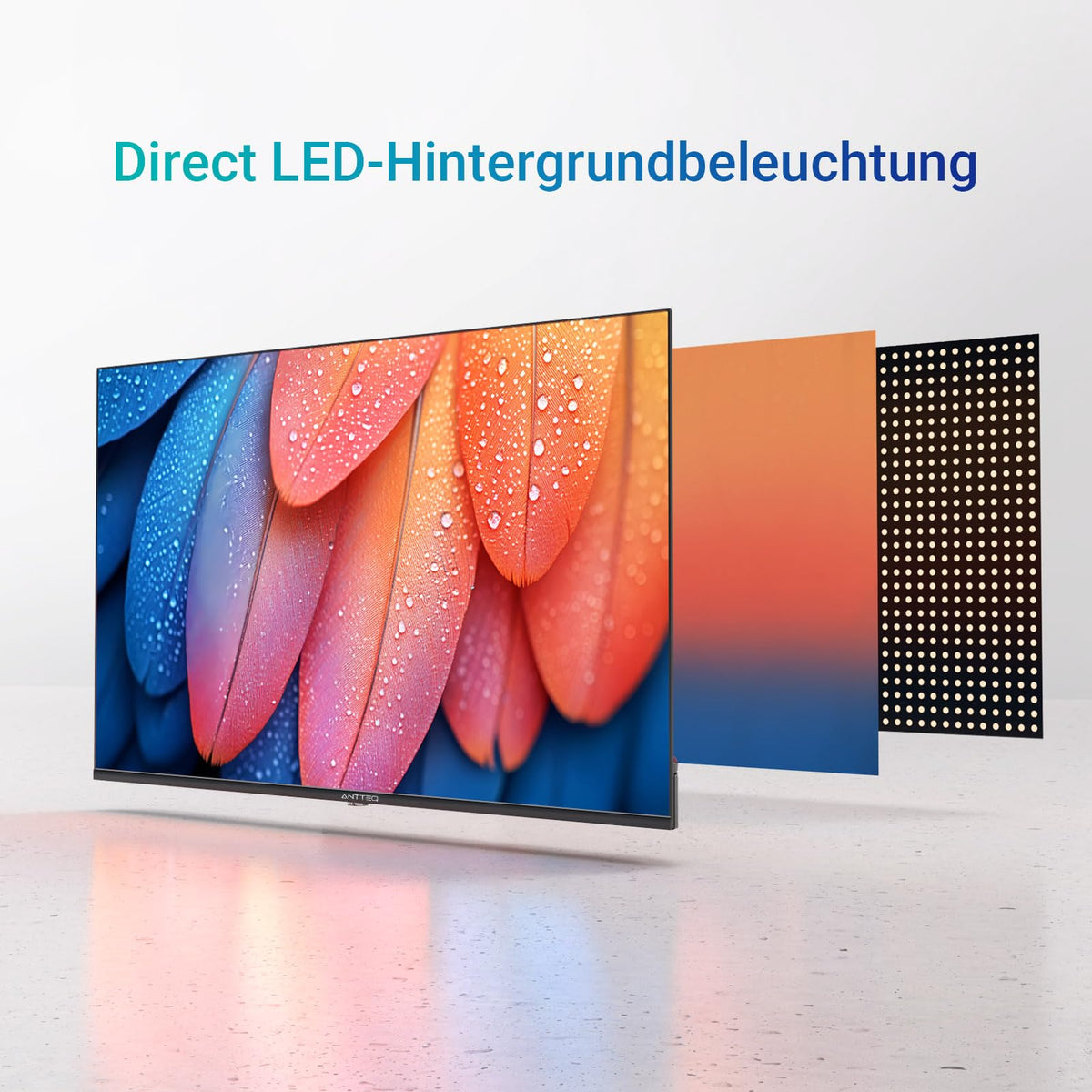 AB50D1 Fernseher 50 Zoll (TV 127 cm), Dolby Audio, LED, Triple Tuner DVB-C / T2 / S2, CI+, HDMI, Mediaplayer per USB, digitaler Audioausgang, incl. Hotelmodus