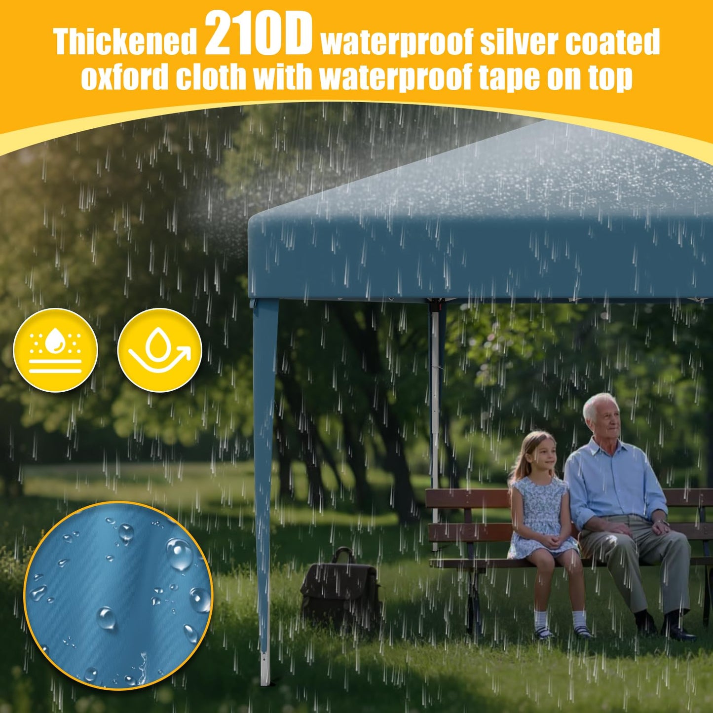 Devoko Gazebo, 3 x 6 cm, Waterproof, Stable, Winterproof, 3-Way Height Adjustment, Folding Gazebo, UV Protection 50+, Folding Gazebo with Carry Bag, for Garden, Outdoor, Camping, Beige