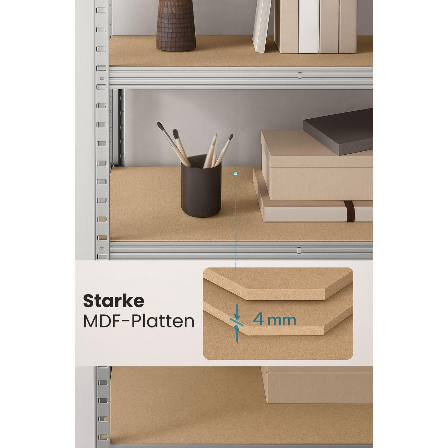 OfficeMarshal Double Pack Heavy Duty Shelves Black, 180 x 90 x 40 cm, Boltless Shelf, Storage Shelf, Standing Shelf, Plug-In System, Can be Assembled without Tools (Lakota)