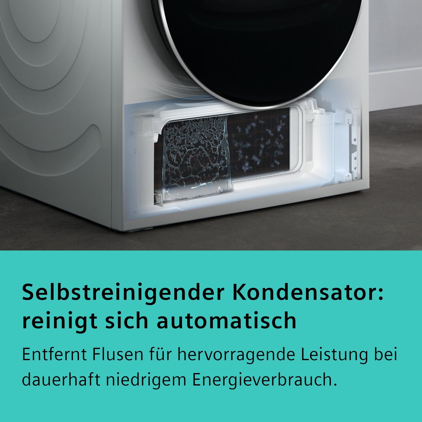 Siemens WR47B2C40 iQ700 Heat Pump Dryer, 9 kg, Self-Cleaning Condenser, AutoDry, Short Program 40 Inch, Refill Function, Reversing Drum, Half Load, LED Display, Touch Control