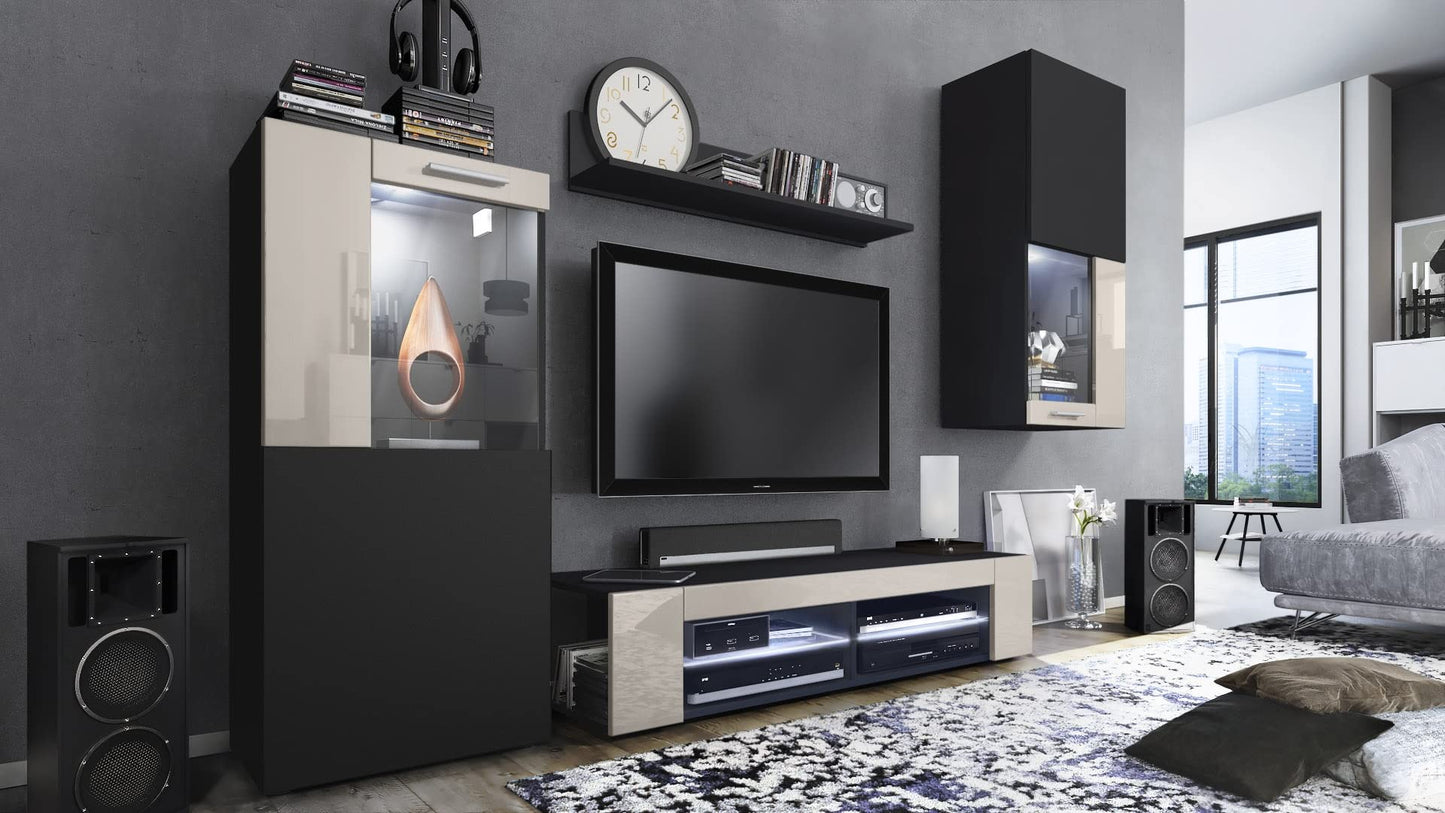 Vladon Movie Wall Unit, Black