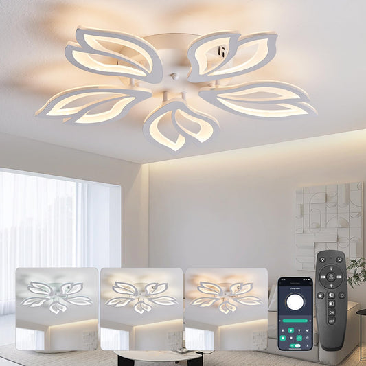 SUCIKORIO LED Deckenleuchte Dimmbar mit Fernbedienung, Modern LED Deckenlampe Rund Wohnzimmer 54W Wohnzimmerlampe 2700K-6500K Schlafzimmerlampe Decke mit APP für Schlafzimmer, Küche, Badezimmer, Flur