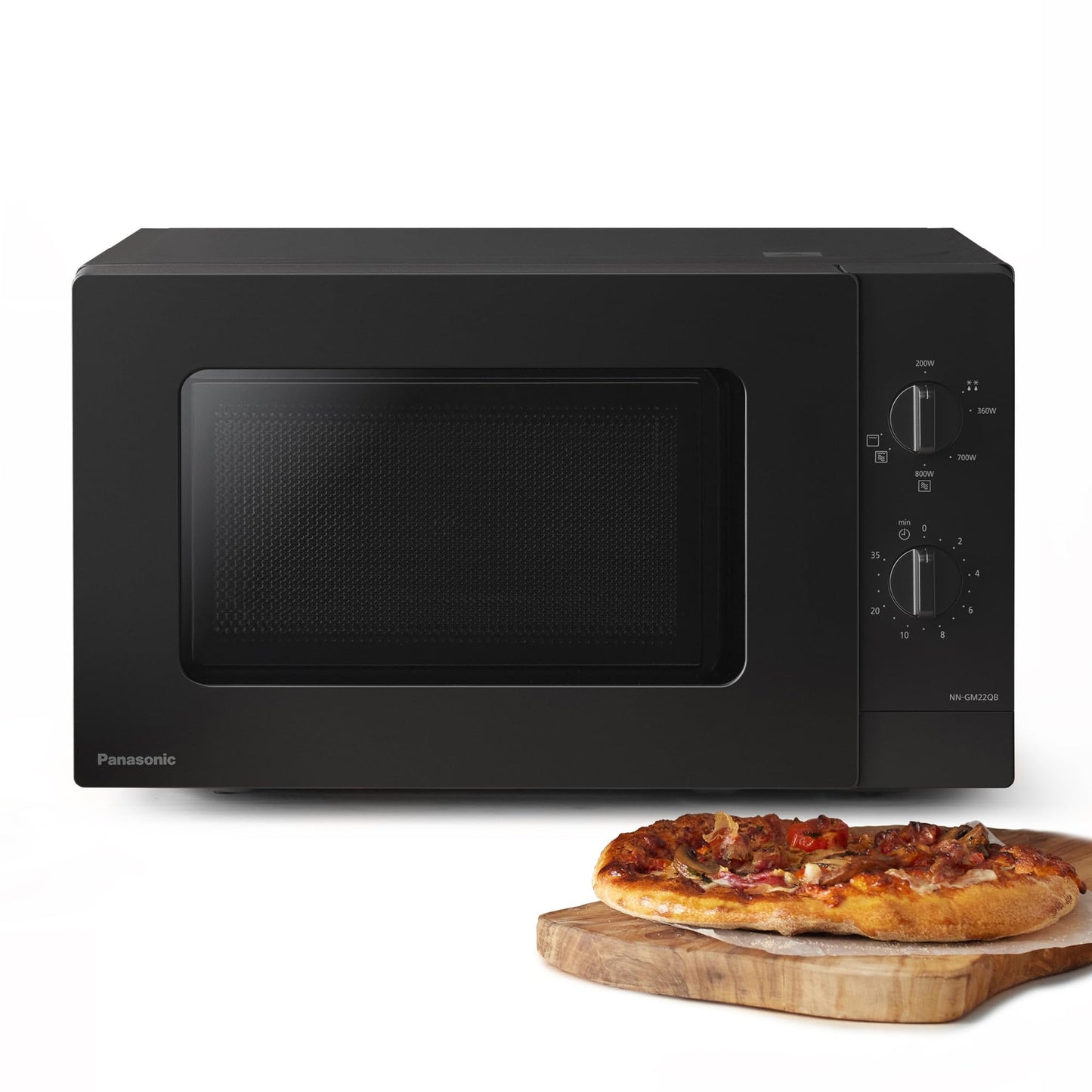 Panasonic NN-ST21QWEPG 20L Solo Microwave with Turntable, 800W, Automatic Defrost, 11 Automatic Programmes, LED Display, 5 Power Levels, Digital Timer, White