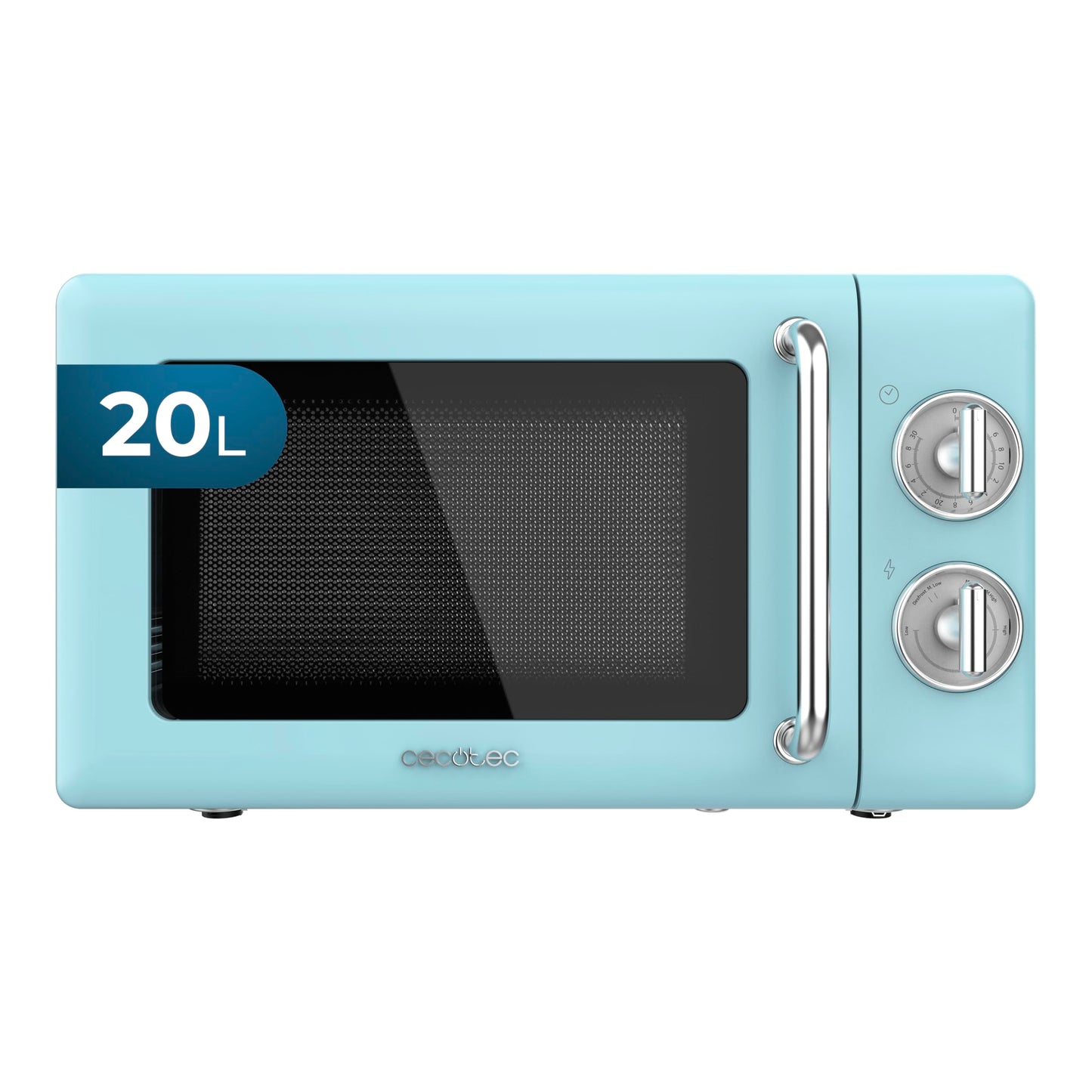 Cecotec Proclean 5110 20L Retro Beige 700W 5 Level Digital Microwave with Grill - 60 Minutes Timer - 8 Programmes and Defrost Mode - Vintage Beige