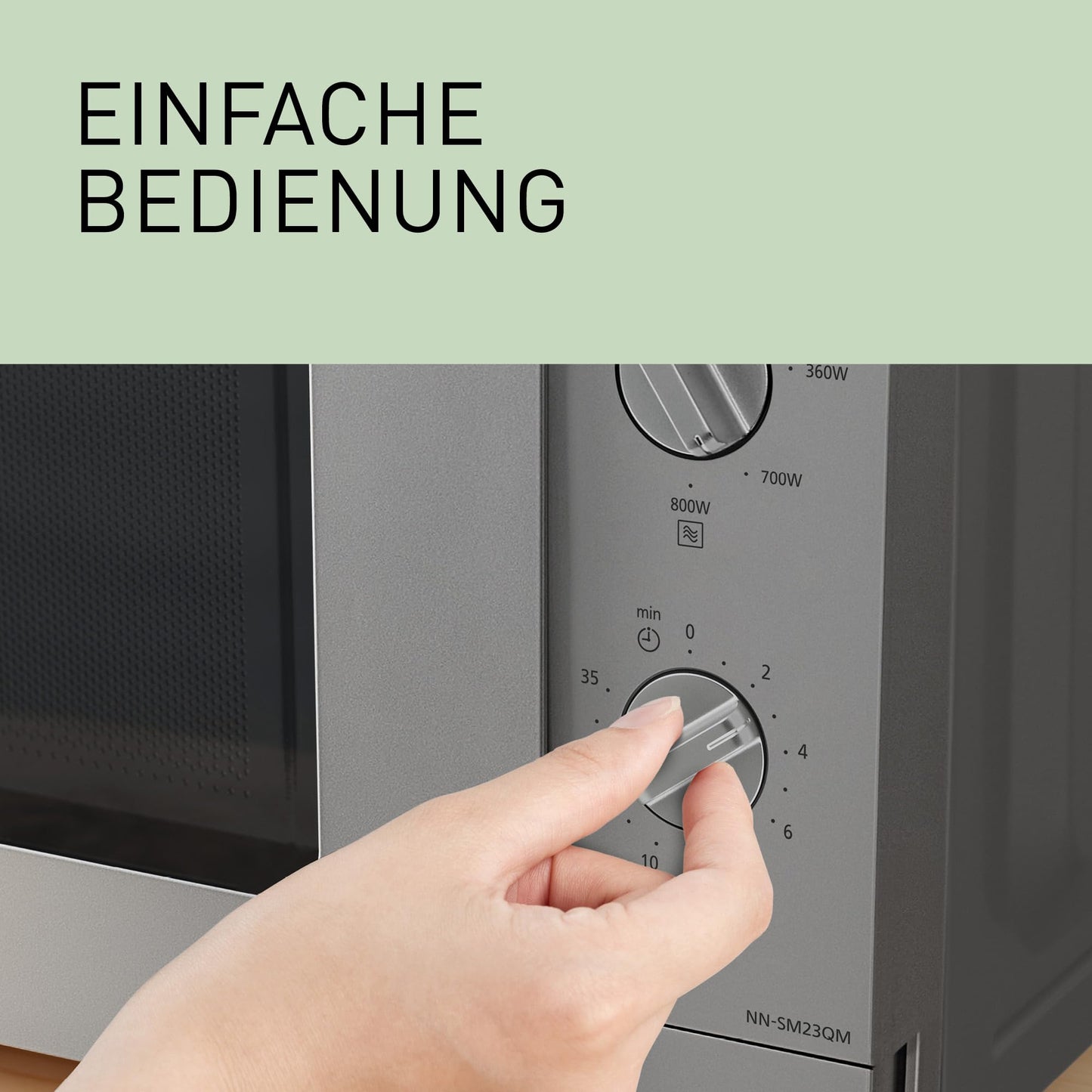 Panasonic NN-ST21QWEPG 20L Solo Microwave with Turntable, 800W, Automatic Defrost, 11 Automatic Programmes, LED Display, 5 Power Levels, Digital Timer, White