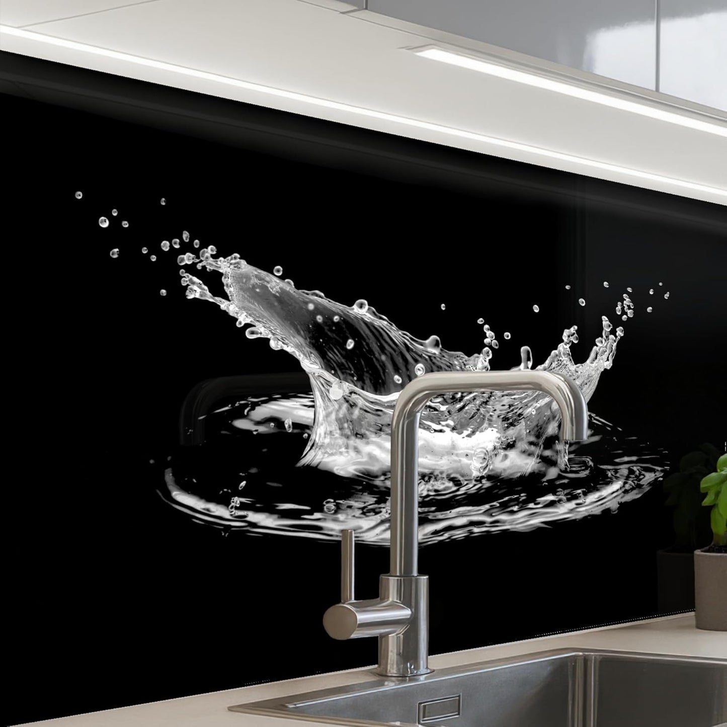 Back Wall Kitchen 60 x 80 cm Back Wall Protection Self-Adhesive Splash Guard Kitchen Back Wall Kitchen Front Kitchen Self-Adhesive Kitchen Back Walls Black - Marble - Gold - Nerf