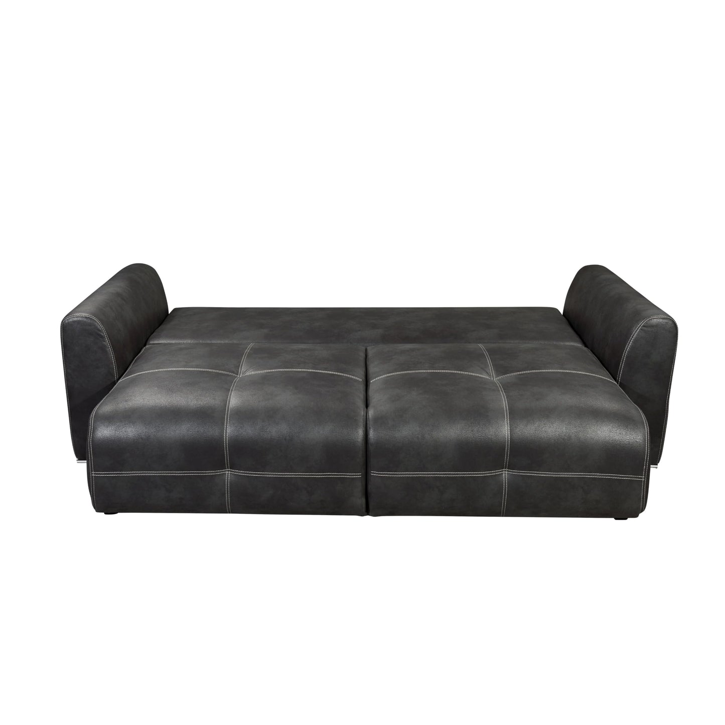 Dolan Comfortable Sofa Bed in Leather Look with Bed Box, Light Brown, Extendable Sofa with Sleep Function, 245 x 85 x 115 cm (W x H x D)
