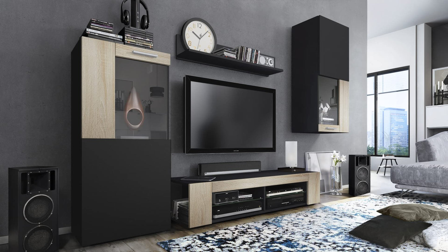 Vladon Movie Wall Unit, Black