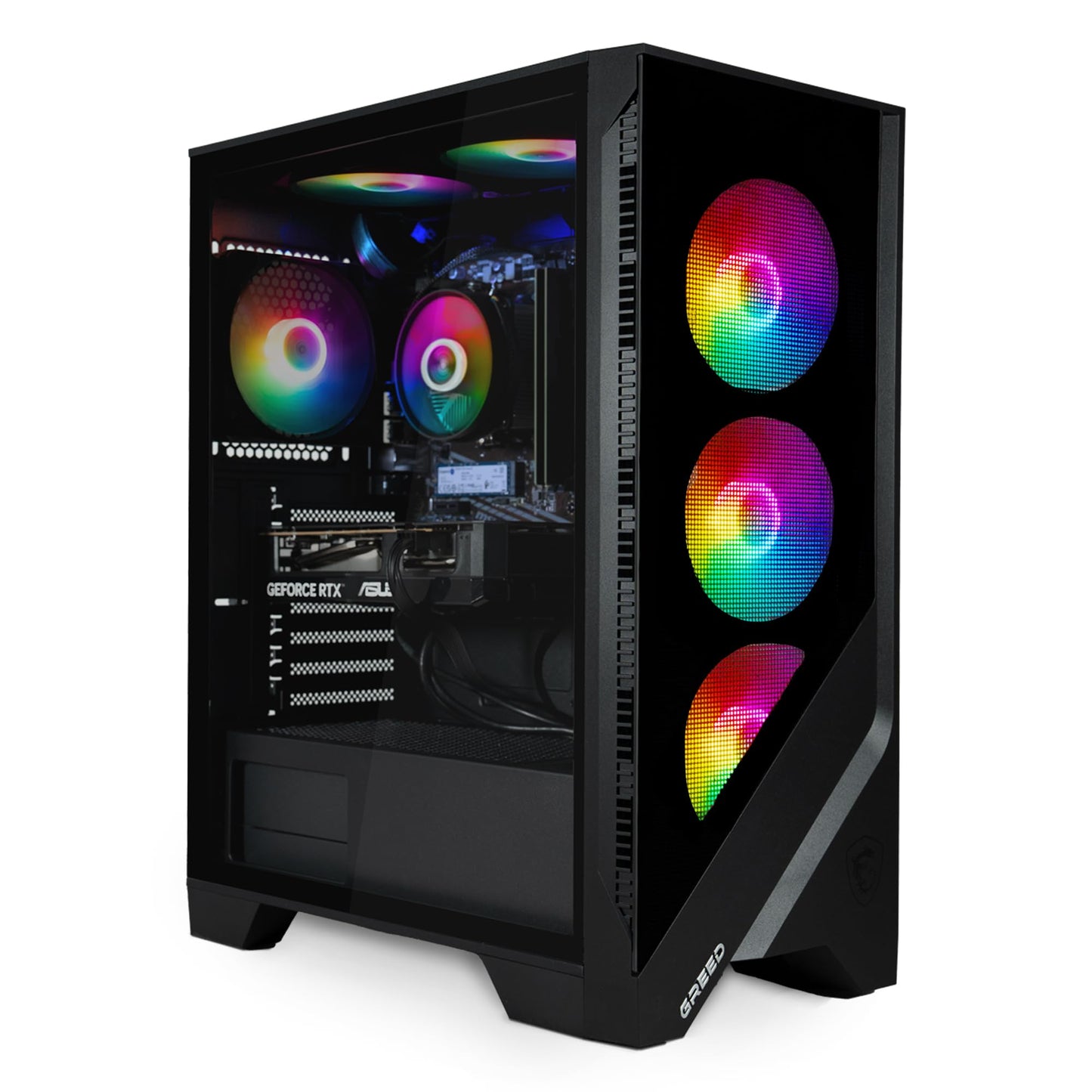 Greed® MK2 – High End Gaming PC – AMD Ryzen 7 5700X + Nvidia Geforce RTX 3060 – Ultra Fast RGB Computer + 4K Raytracing Calculator with 4.6 GHz – 32 GB DDR4 RAM – 1TB SSD – WLAN + W11 Pro