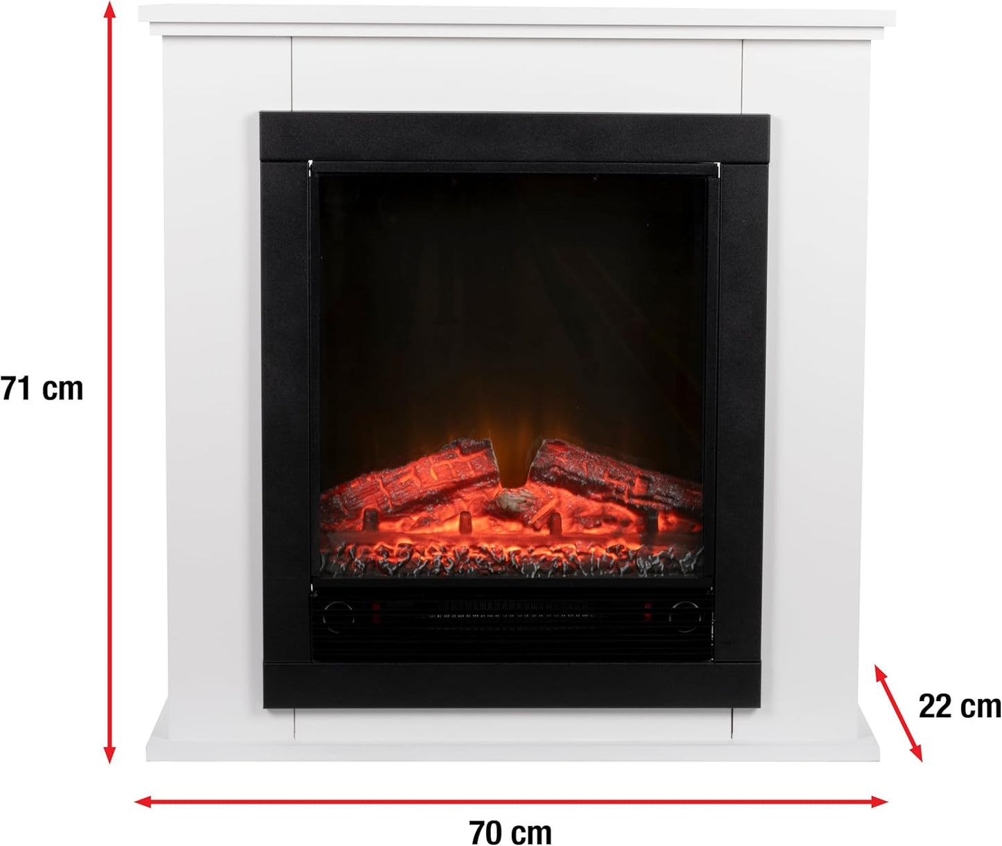 54211 Chicago Heater LED Electrical fireplace 1800 W - 67 x 23 x 62 cm - Black
