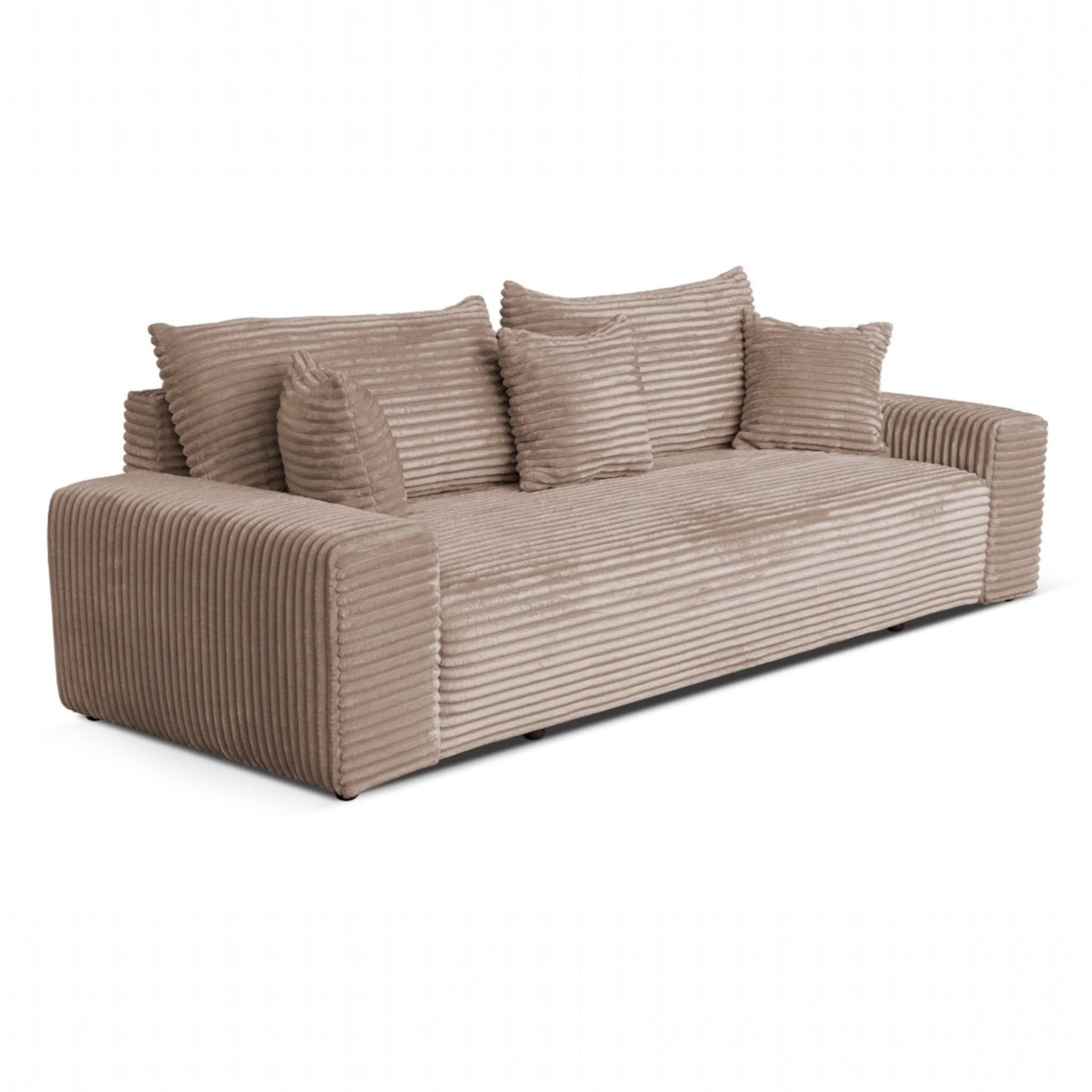 Cordo Sofa Bed 265 x 150 cm with Bed Box - Cord Sofa TILIA Wide Corduroy, SoftTouch Comfort, Nosage Spring, Removable Cushions, Easy Clean & Pet Friendly (Bronze)