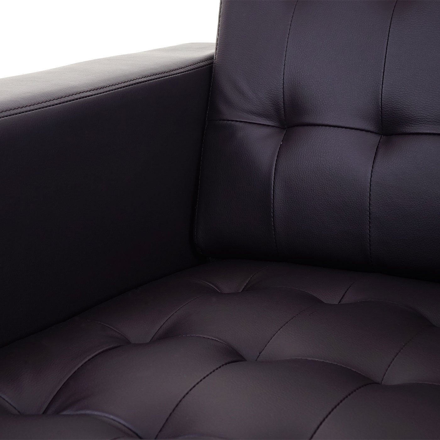 3-1-1 Sofagarnitur Kunda, Couch Loungesofa Kunstleder, Metall-Füße - schwarz