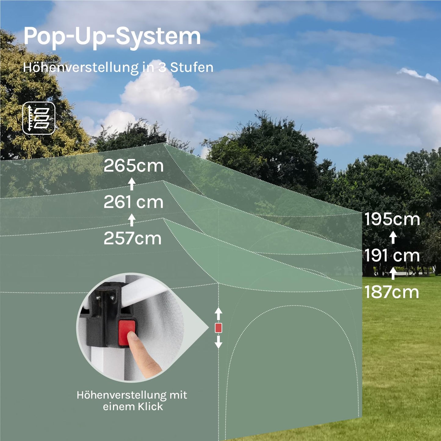 WOLTU Gazebo, Folding Gazebo, 3 x 6 m, with 6 Side Walls, Party Tent, Water-Repellent, UV Protection 50+, Height-Adjustable Garden Gazebo, with Carry Bag, for Outdoor Garden, Camping, Grey