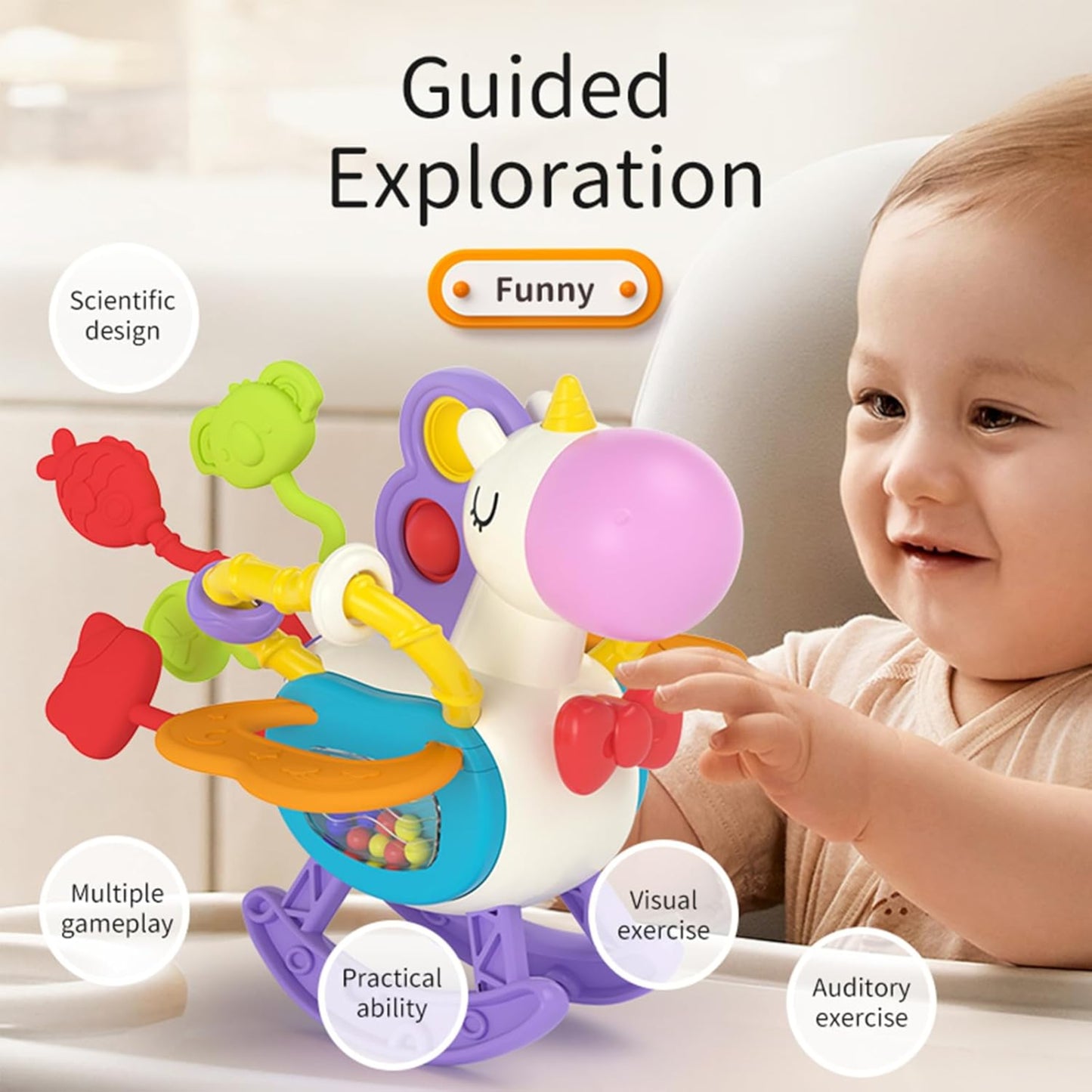 Busy Activity Montessori Toy for Fine Motor Skills from 12 Months Preschool Learning Gift 3D Toy Activity Baby Montessori Toy for Toddlers 1-3 Gift