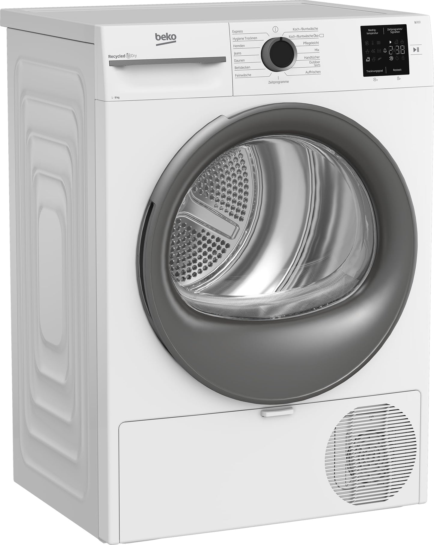 Beko BM3T37210W1 Tumble Dryer, 7 kg, Front-Loading Heat Pump Dryer, 15 Programmes, Sensor Drying, Column-Capable, Aquawave Gentle Drum, White