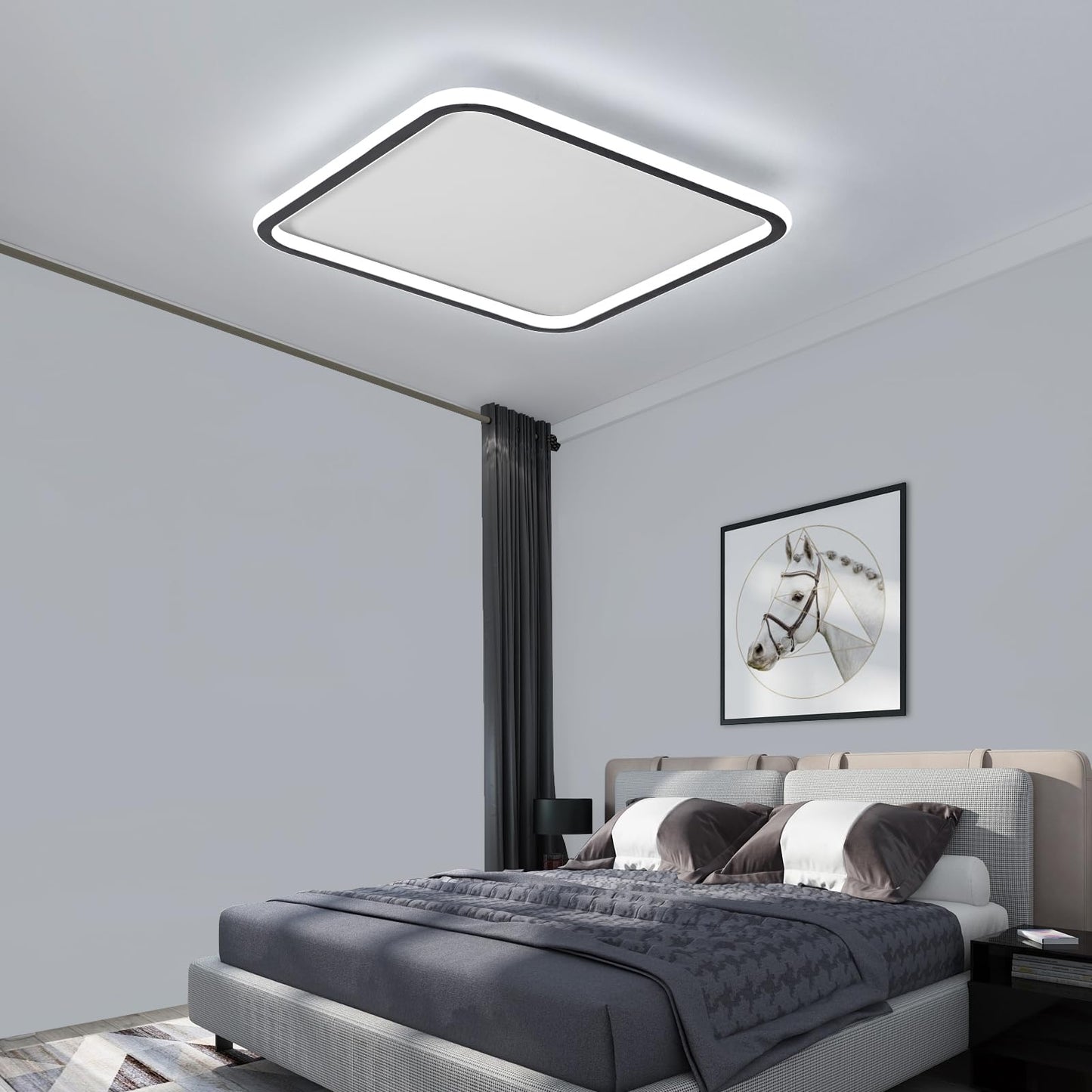 Mikeru 3000K Ceiling Light, 40 cm LED Round Ceiling Lighting, Warm White Ceiling Light, Flush Mount Bathroom Ceiling Lights Without Remote Control for Living Room, Hallway, Bedroom