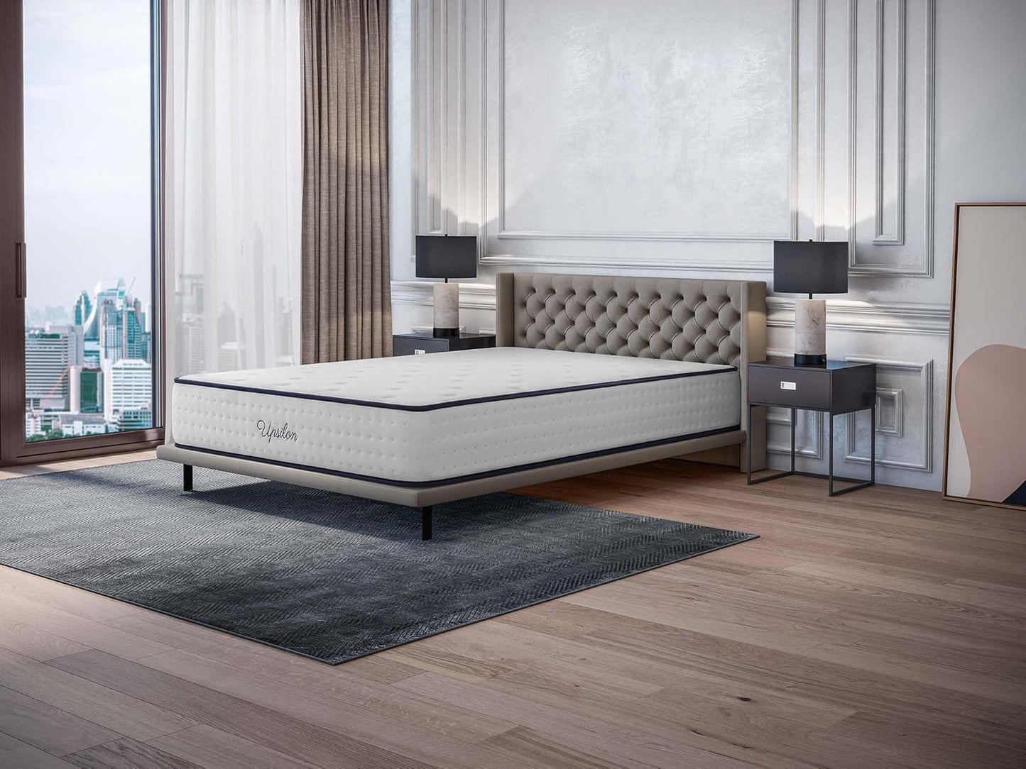 COSMOS - Mattress 180 x 200 cm Upsilon Cold Foam Mattress Hardness H2 - Oeko-Tex Certified - Latex Blue 7-Zone Mattress Height 21 cm - Made in EU