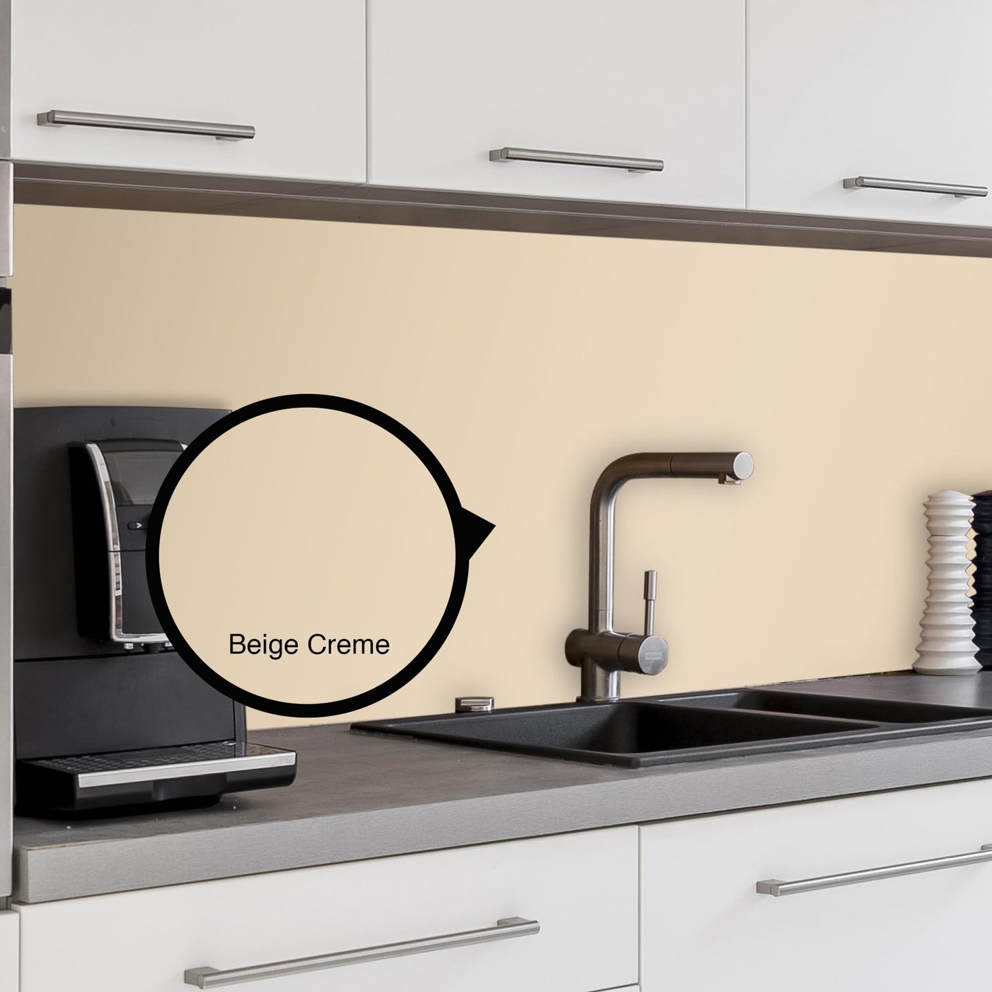 WALLando Premium Kitchen Splashback, Custom Size - Easy to Fit PVC Wall Cladding for Kitchen - Heat Resistant Plastic Panel Splash Guard - White