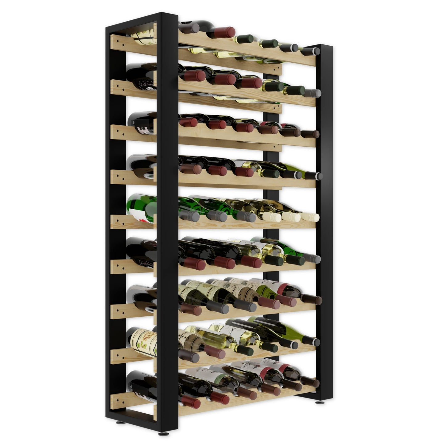Lenmar RW Series Wooden Wine Rack for Bottles, Loft, Bottles, Wine, Bottle Rack, Cellar Rack, Shelves, Bottle Holder, Wine Stand, etc. (Loft 135, 204 x 104 x 27, 135 Bottles)