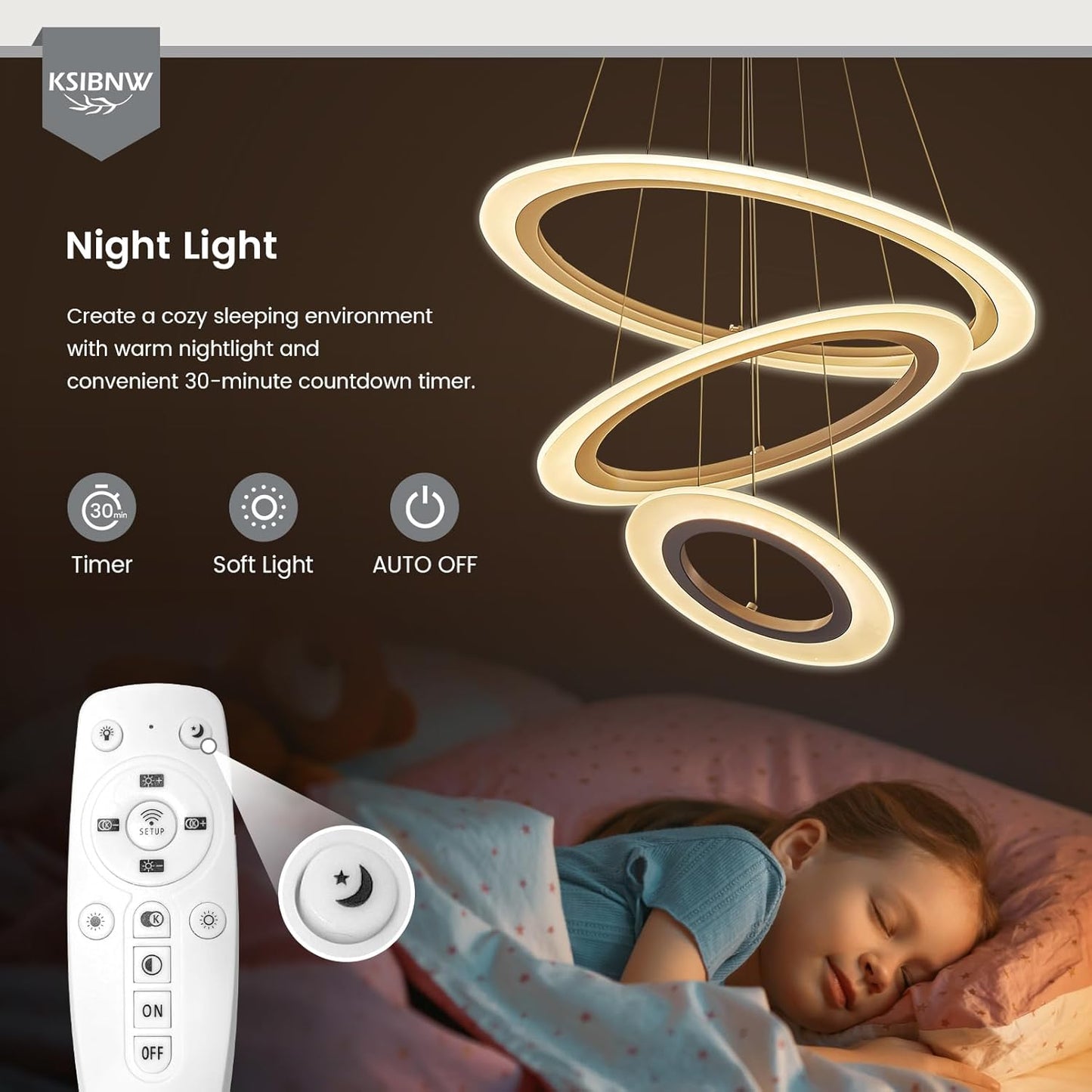 KSIBNW LED Hängelampe Esstisch 3 Ringe Pendelleuchte Dimmbar, Moderne Pendelleuchten Wohnzimmer mit Fernbedienung & APP Höhenverstellbar Acryl Aluminium Pendellampe Schlafzimmer 2700K-6500K, Weiß