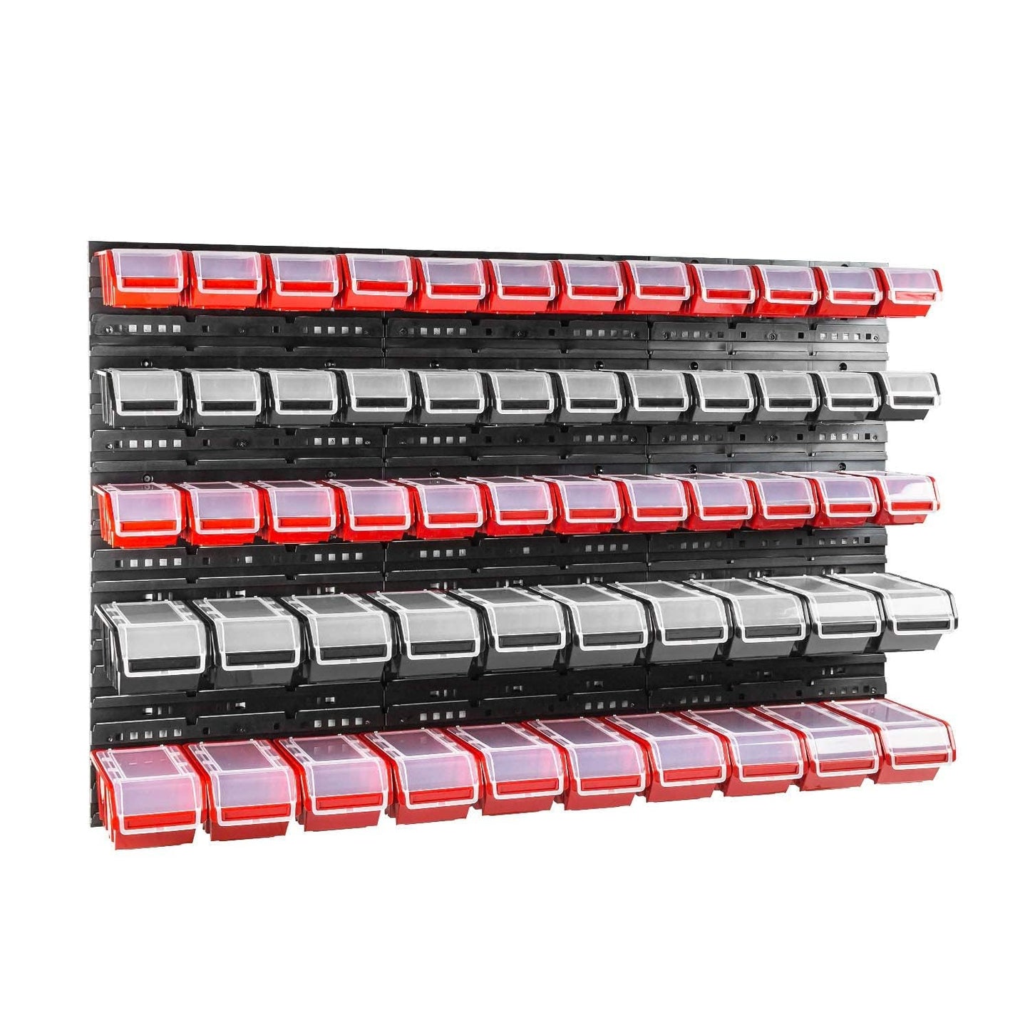 Box with Lid + Wall Shelf 120 x 80 cm Stacking Boxes Storage System Pack of 56