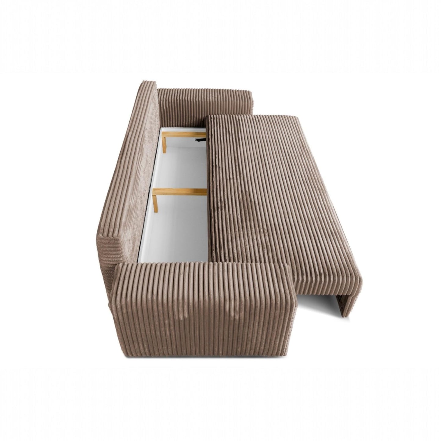Cordo Sofa Bed 265 x 150 cm with Bed Box - Cord Sofa TILIA Wide Corduroy, SoftTouch Comfort, Nosage Spring, Removable Cushions, Easy Clean & Pet Friendly (Bronze)