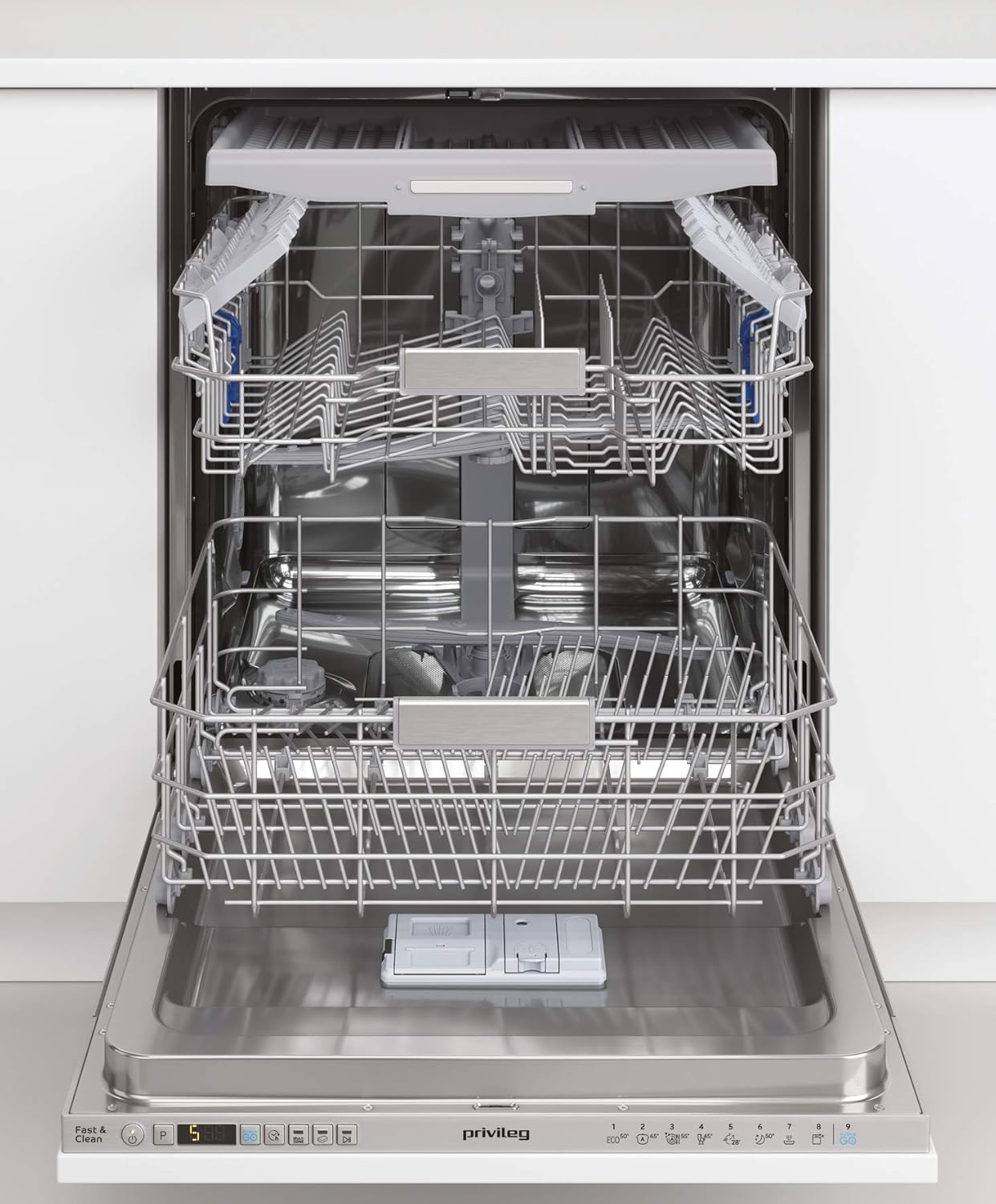 Privileg RIO 3T131 A FE X Fully Integrated Dishwasher 60 cm / 14 Place Settings / Fast & Clean 28 Inch / Auto Door / Push & Go / Option Multizone / Delay Start Time / Full Water Protection [Energy