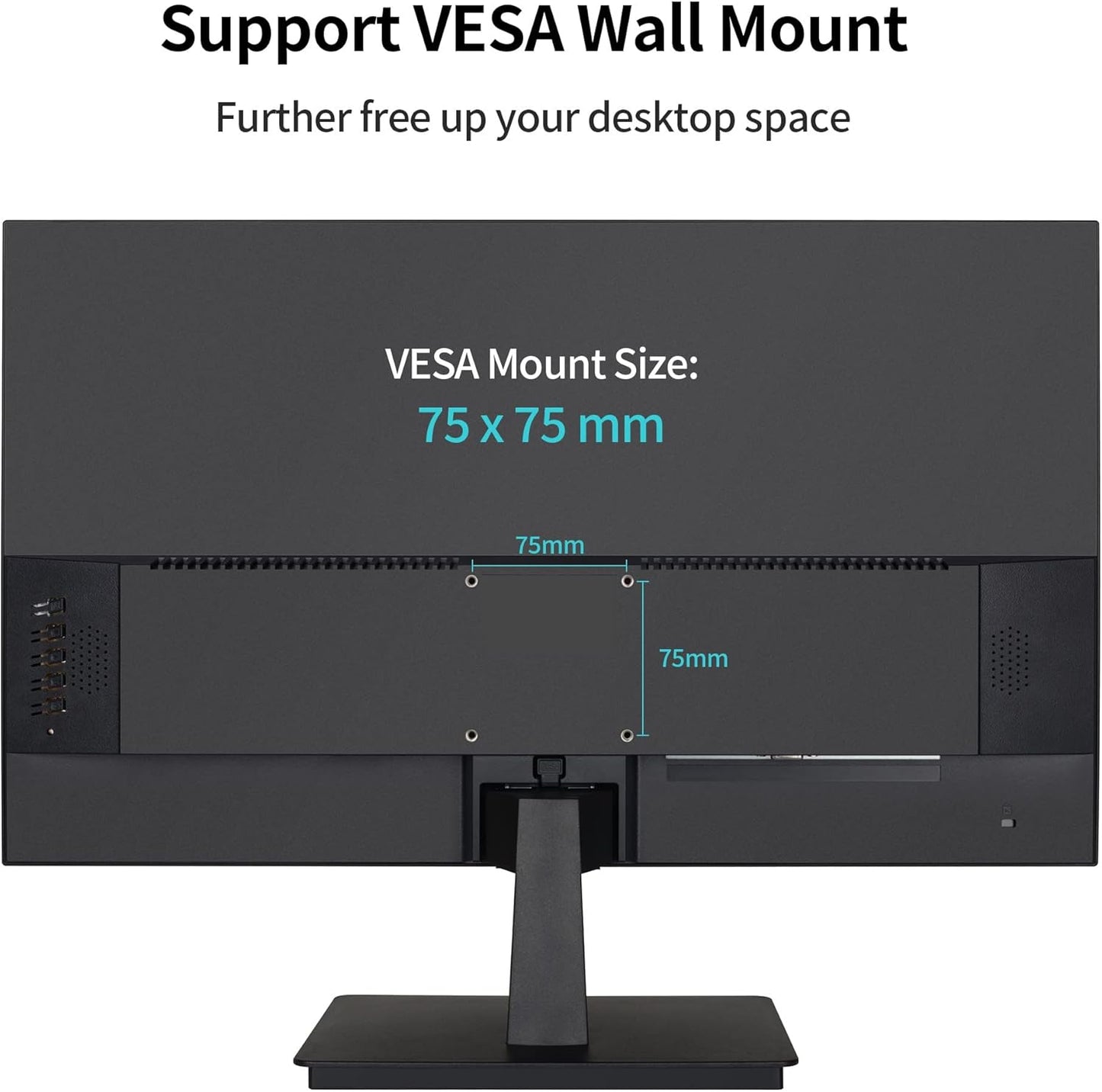 TuTu 24 Zoll Monitor Full HD VA Panel Randlos 75HZ Eye Care (1920 x 1080, VGA HDMI VESA 75 x 75mm) Flimmerfrei Blaulichtfilter Niedriger Stromverbrauch Monitor für PC Büro Schwarz