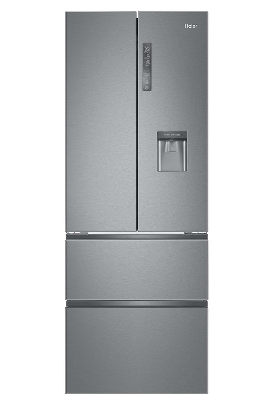 Haier French Door Kühl-Gefrierkombination 70 cm Breite I 402 L French Door Kühlschrank, freistehend I Doppeltür Kühlschrank mit Gefrierfach, No Frost I LED, Touch-Display I FD 70 SERIE 3 HFR3718ENMM