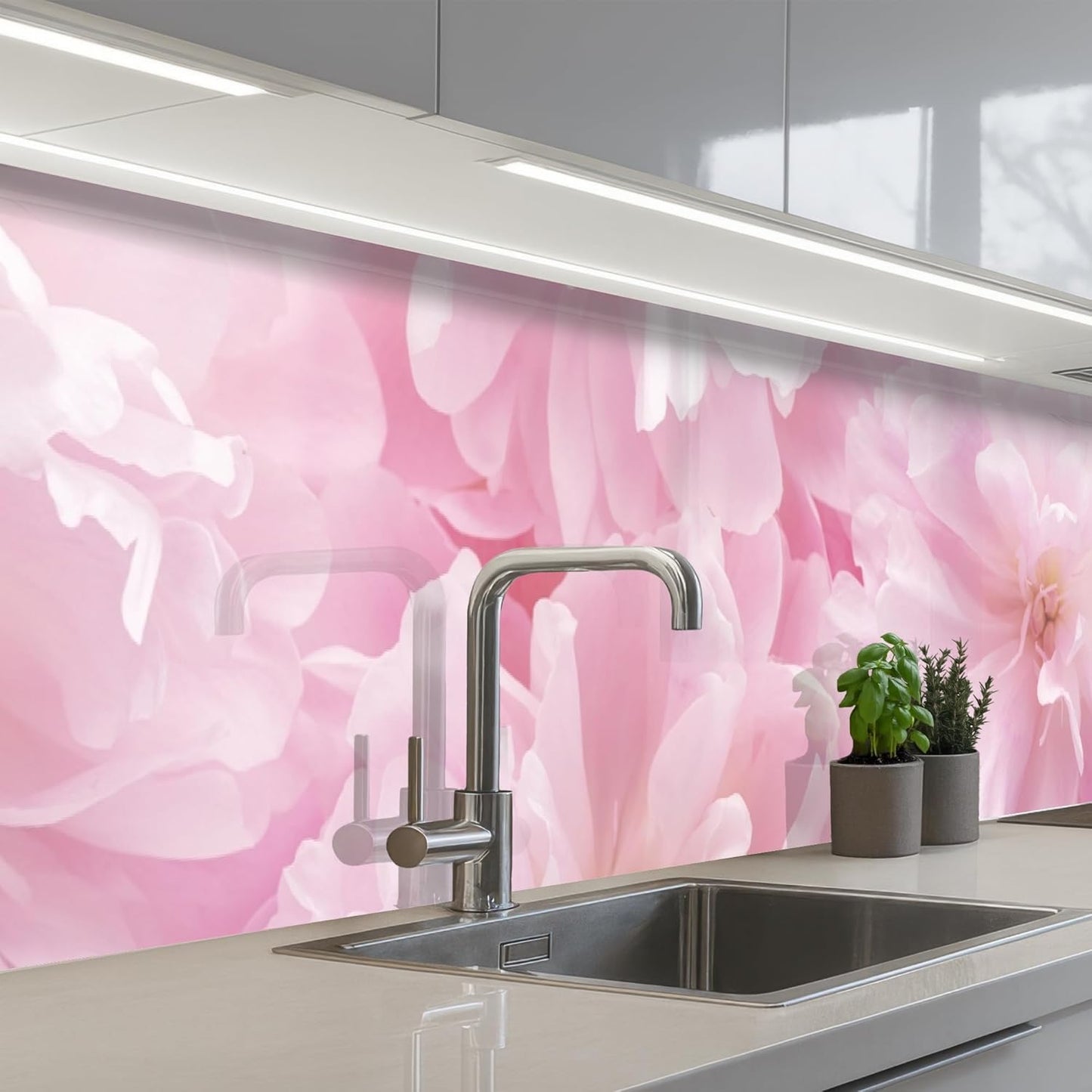 Splash Guard Kitchen Back Wall 60 x 80 cm Kitchen Washable Self-Adhesive Kitchen Wall Kitchen Front Kitchen Back Wall Protection Lavender - Purple - Flowers - Natural