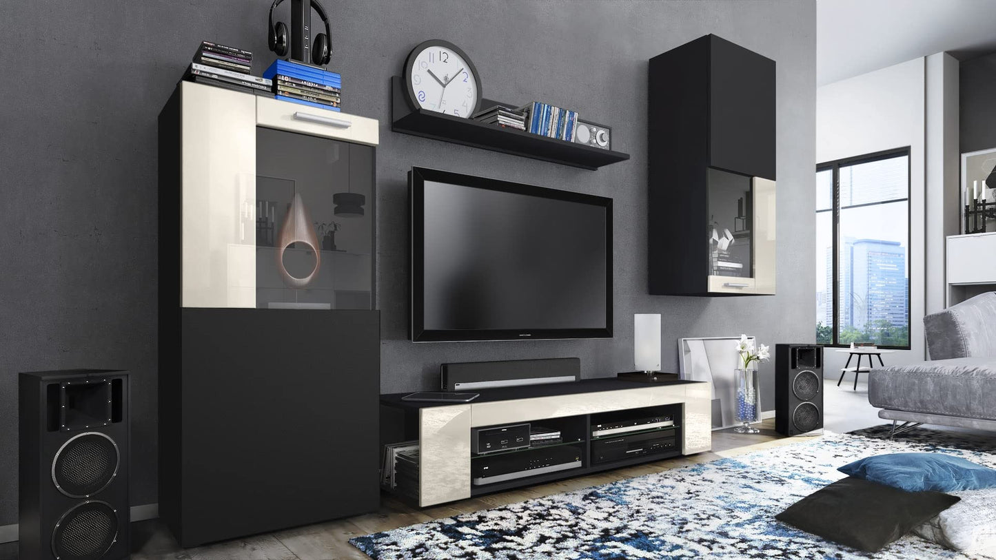 Vladon Movie Wall Unit, Black