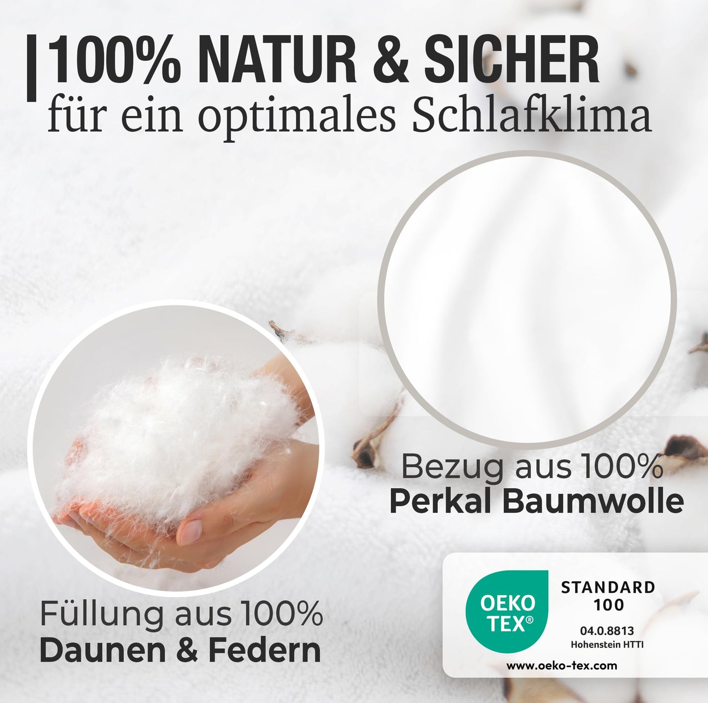 Duvet 135 x 200 cm - Feather Duvet Winter Duvet with Down & Feathers - Extra Warm & Fluffy - Winter Duvet Washable & Breathable - Down Duvet Oeko-Tex Certified