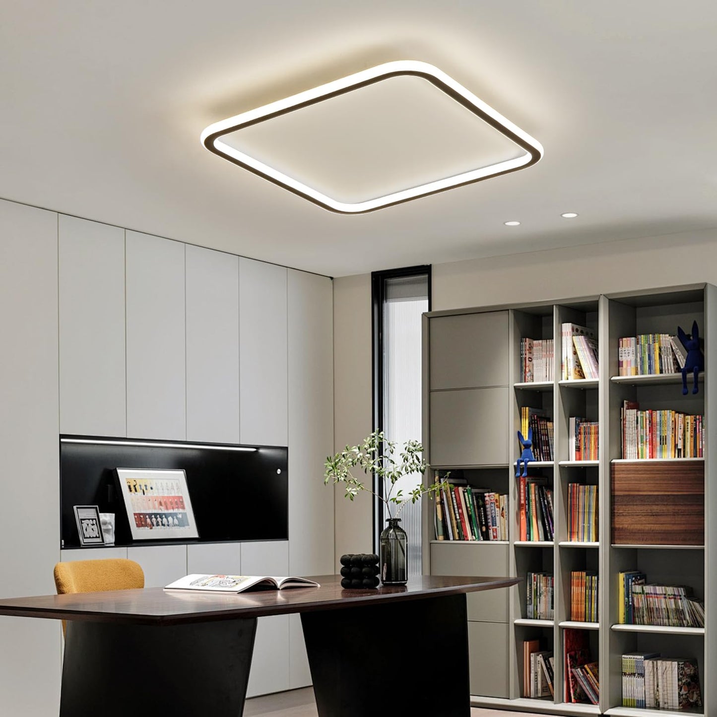 Mikeru 3000K Ceiling Light, 40 cm LED Round Ceiling Lighting, Warm White Ceiling Light, Flush Mount Bathroom Ceiling Lights Without Remote Control for Living Room, Hallway, Bedroom
