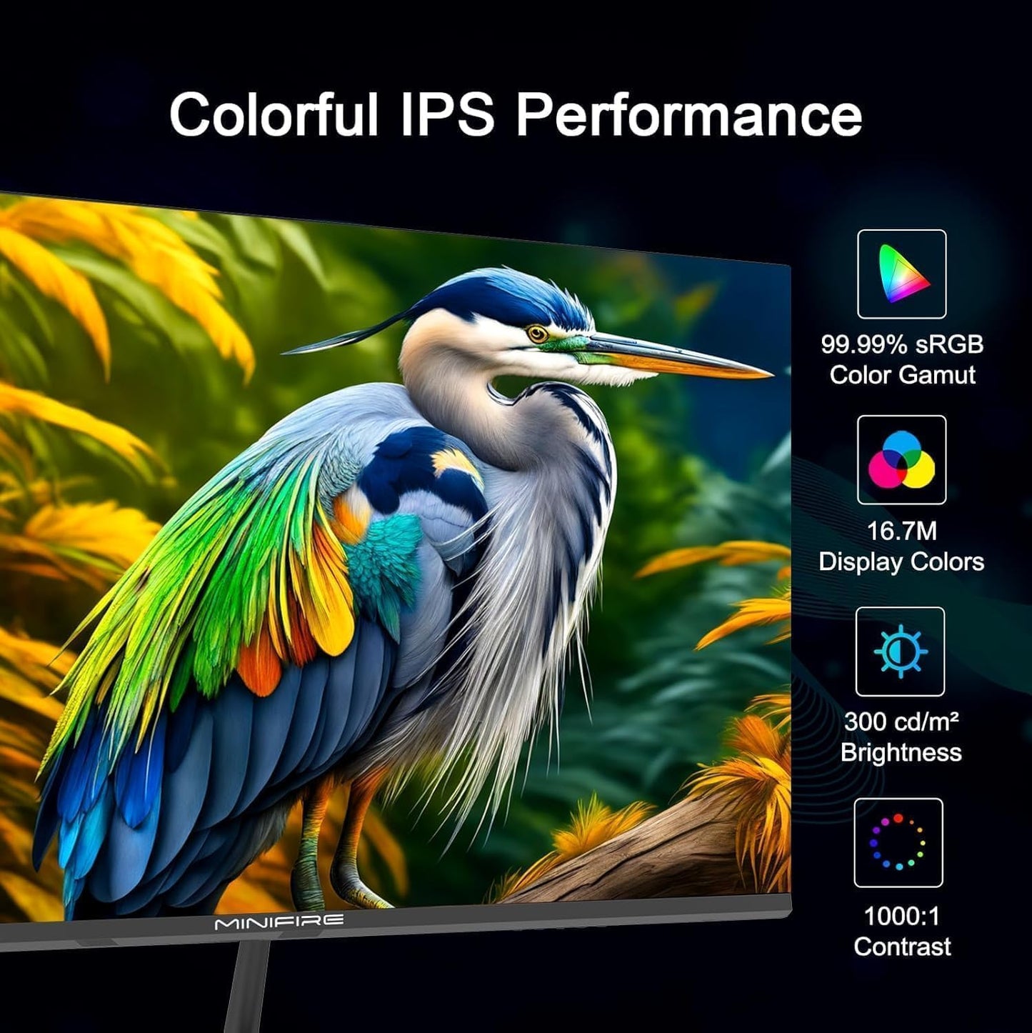 Minifire 27-Inch Monitor, 100 Hz, Anti-Flicker, Full HD, 1080p Monitor PC Screen with HDMI VGA Ports (MF27X3AL HDMI Cable Included)