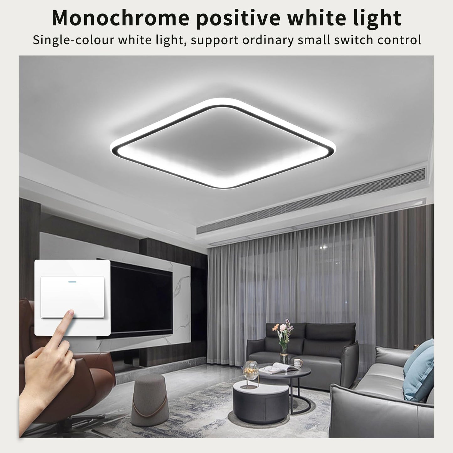 Mikeru 3000K Ceiling Light, 40 cm LED Round Ceiling Lighting, Warm White Ceiling Light, Flush Mount Bathroom Ceiling Lights Without Remote Control for Living Room, Hallway, Bedroom